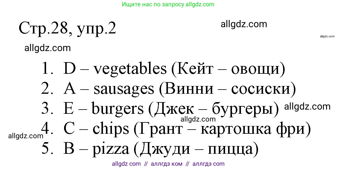 Английский язык (english), 3 класс Рабочая тетрадь (workbook), авторы: Быкова Надежда Ильинична (Bykova Nadezhda), Дули Дженни (Dooley Jenny), Поспелова Марина Давидовна (Pospelova Marina), Эванс Вирджиния (Evans Virginia), издательство Просвещение, Москва, 2023, зелёного цвета, страница 28, номер 2, Решение 1