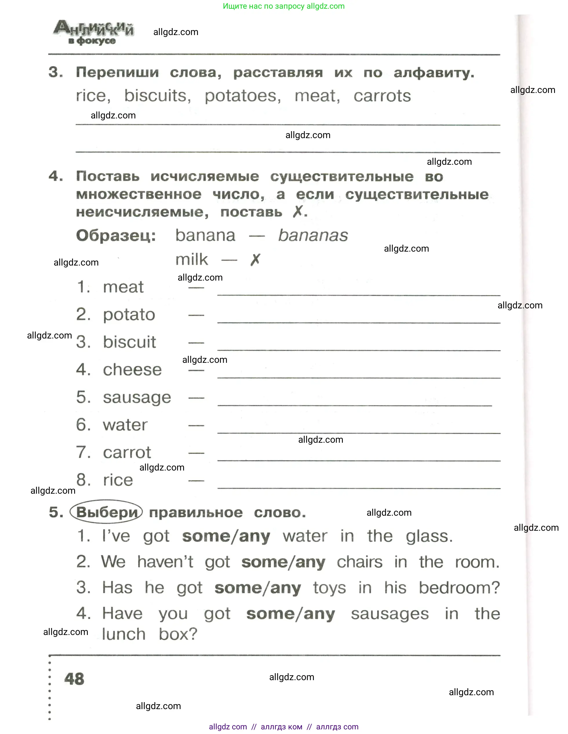 Английский язык (english), 3 класс Сборник упражнений, авторы: Быкова Надежда Ильинична (Bykova Nadezhda), Поспелова Марина Давидовна (Pospelova Marina), издательство Просвещение, Москва, 2023, зелёного цвета, страница 48
