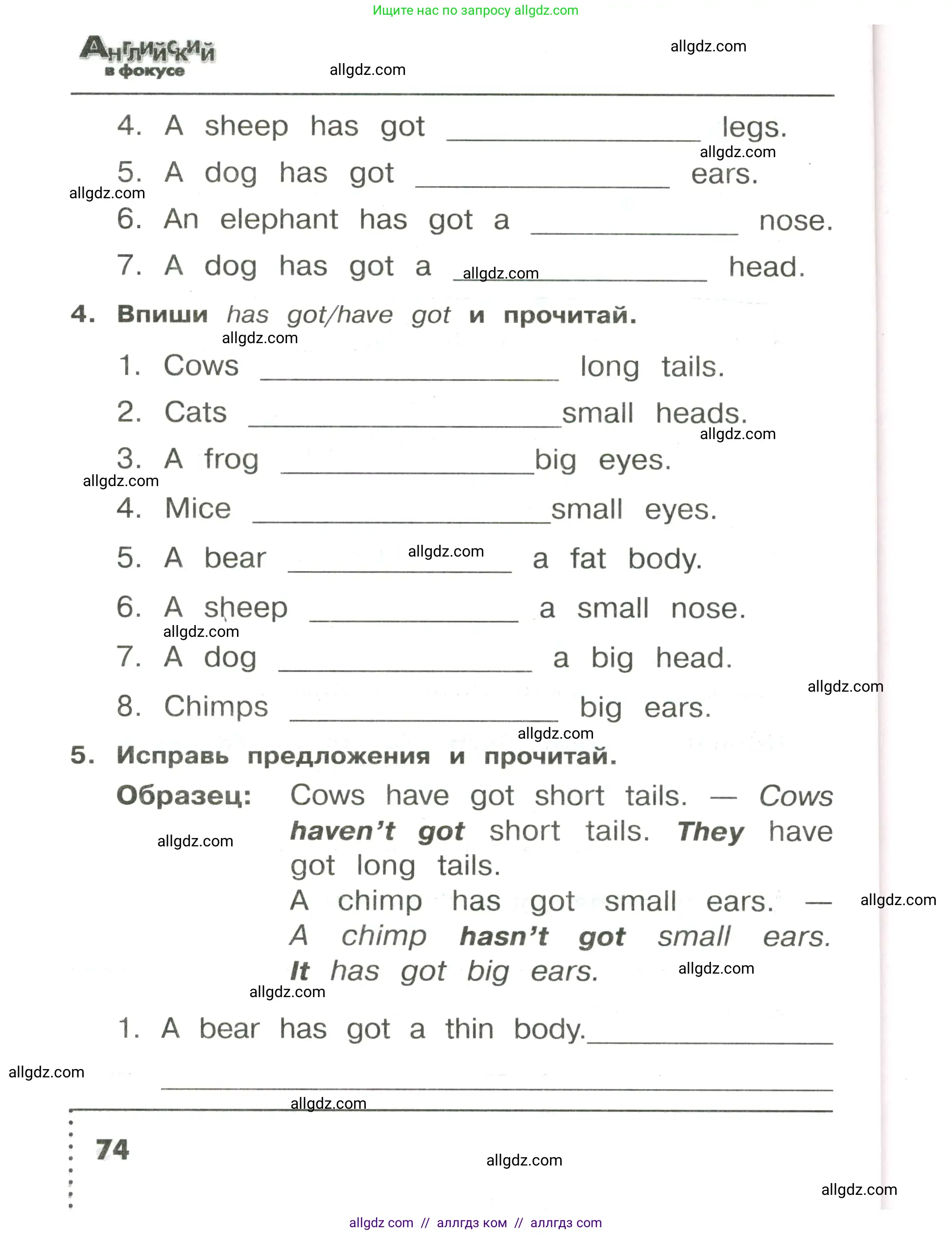 Английский язык (english), 3 класс Сборник упражнений, авторы: Быкова Надежда Ильинична (Bykova Nadezhda), Поспелова Марина Давидовна (Pospelova Marina), издательство Просвещение, Москва, 2023, зелёного цвета, страница 74