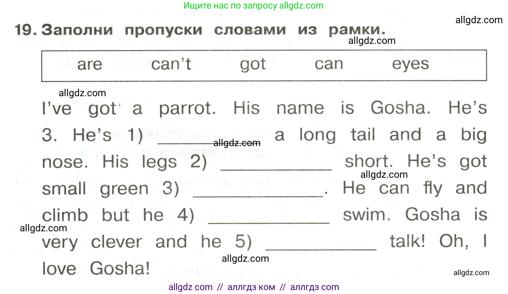 Английский язык (english), 3 класс Сборник упражнений, авторы: Быкова Надежда Ильинична (Bykova Nadezhda), Поспелова Марина Давидовна (Pospelova Marina), издательство Просвещение, Москва, 2023, зелёного цвета, страница 87, номер 19, Условие