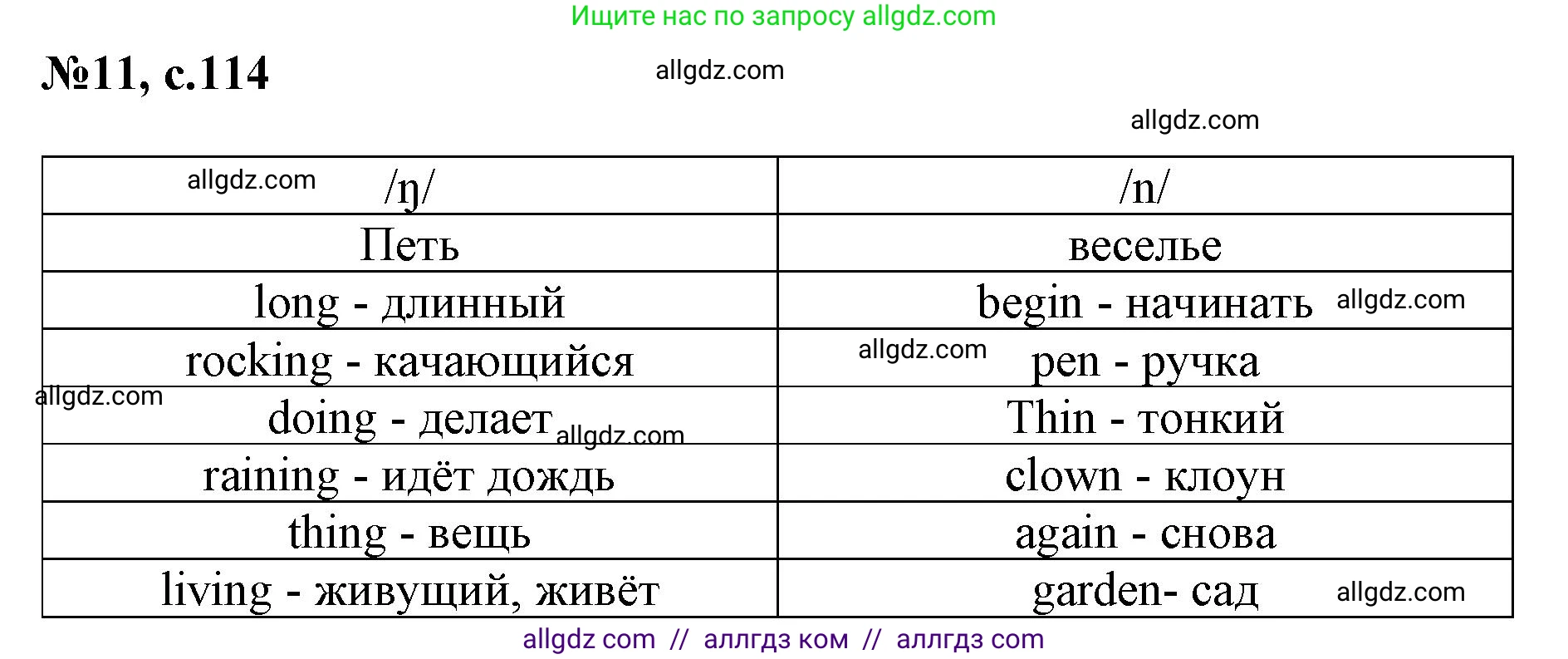 Английский язык (english), 3 класс Сборник упражнений, авторы: Быкова Надежда Ильинична (Bykova Nadezhda), Поспелова Марина Давидовна (Pospelova Marina), издательство Просвещение, Москва, 2023, зелёного цвета, страница 114, номер 11, Решение 1