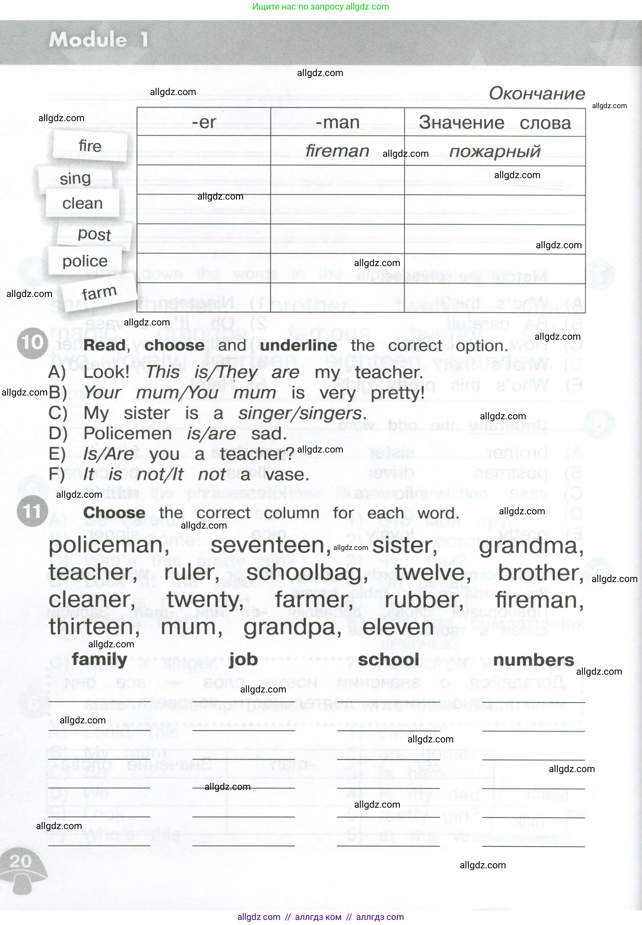 Английский язык (english), 3 класс Сборник упражнений, автор: Котова Марина Петровна, издательство Просвещение, Москва, 2024, белого цвета, страница 20