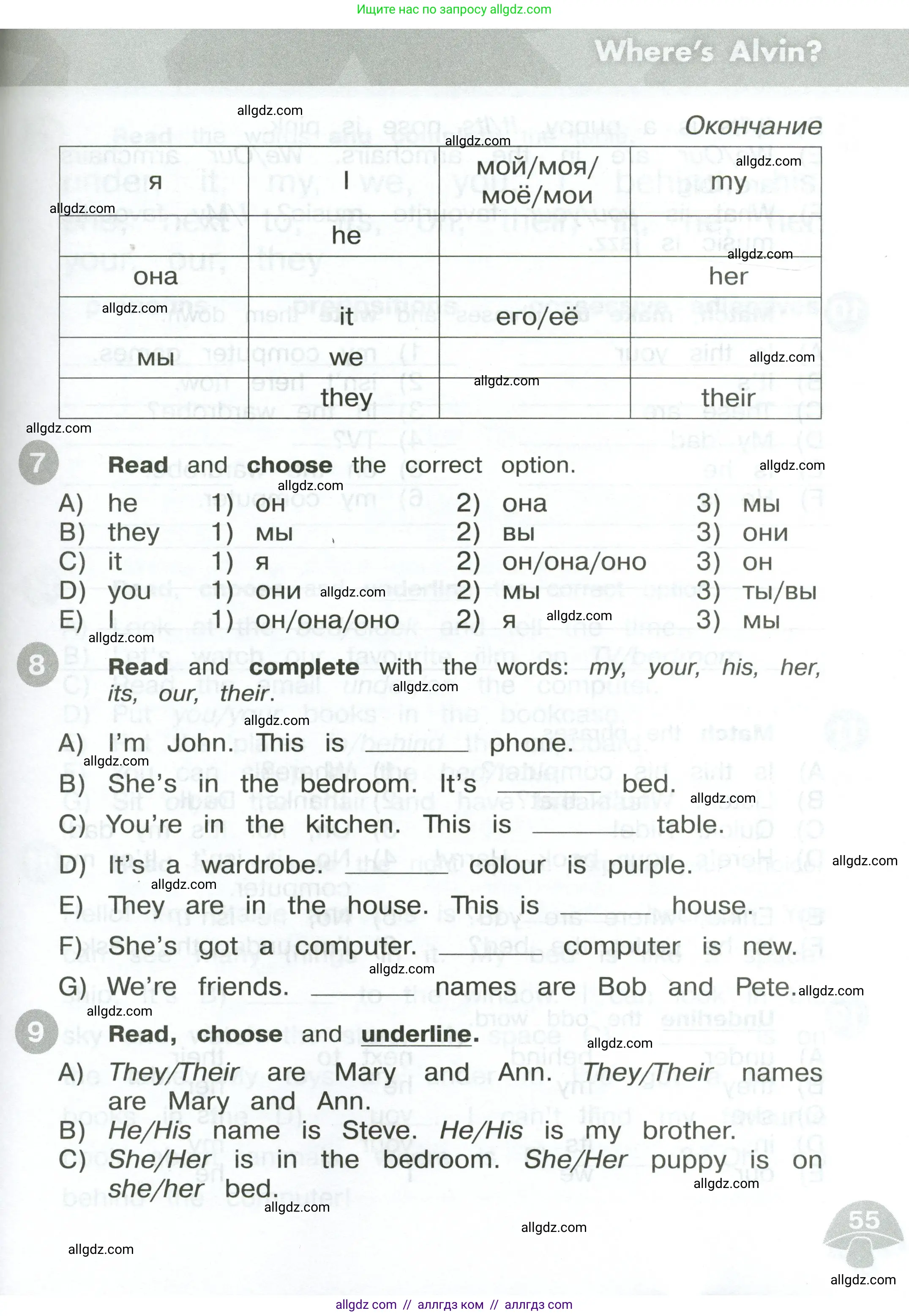 Английский язык (english), 3 класс Сборник упражнений, автор: Котова Марина Петровна, издательство Просвещение, Москва, 2024, белого цвета, страница 55
