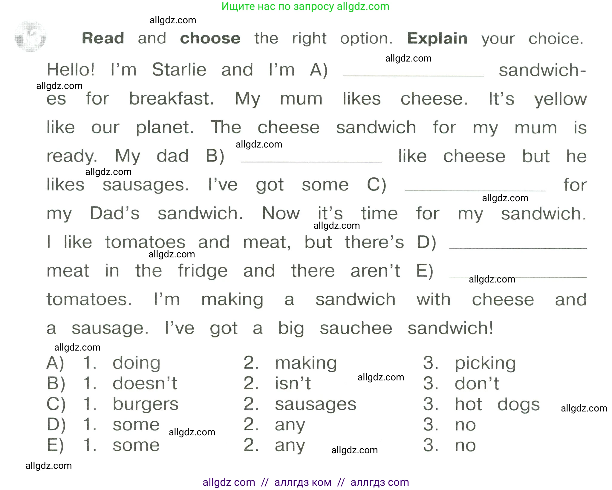 Английский язык (english), 3 класс Сборник упражнений, автор: Котова Марина Петровна, издательство Просвещение, Москва, 2024, белого цвета, страница 96, номер 13, Условие