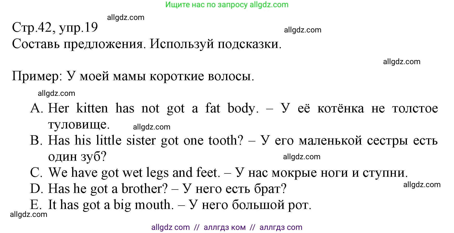 Английский язык (english), 3 класс Сборник упражнений, автор: Котова Марина Петровна, издательство Просвещение, Москва, 2024, белого цвета, страница 42, номер 19, Решение
