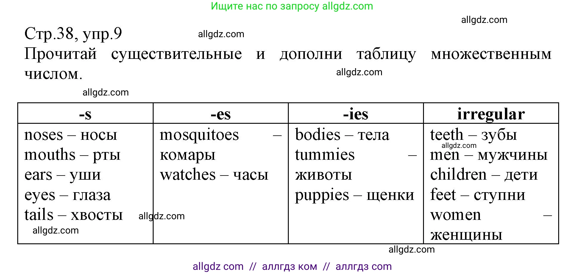 Английский язык (english), 3 класс Сборник упражнений, автор: Котова Марина Петровна, издательство Просвещение, Москва, 2024, белого цвета, страница 38, номер 9, Решение