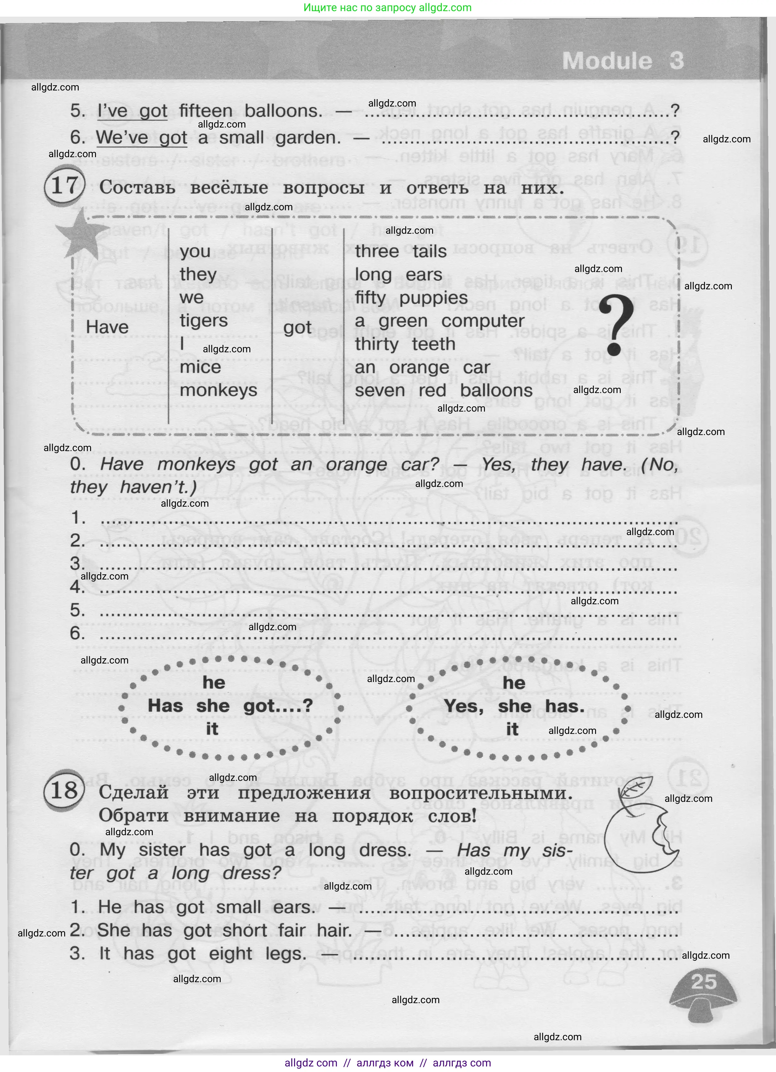 Английский язык (english), 3 класс сборник грамматических упражнений, автор: Рязанцева Светлана Борисовна, издательство Просвещение, Москва, 2024, белого цвета, страница 25
