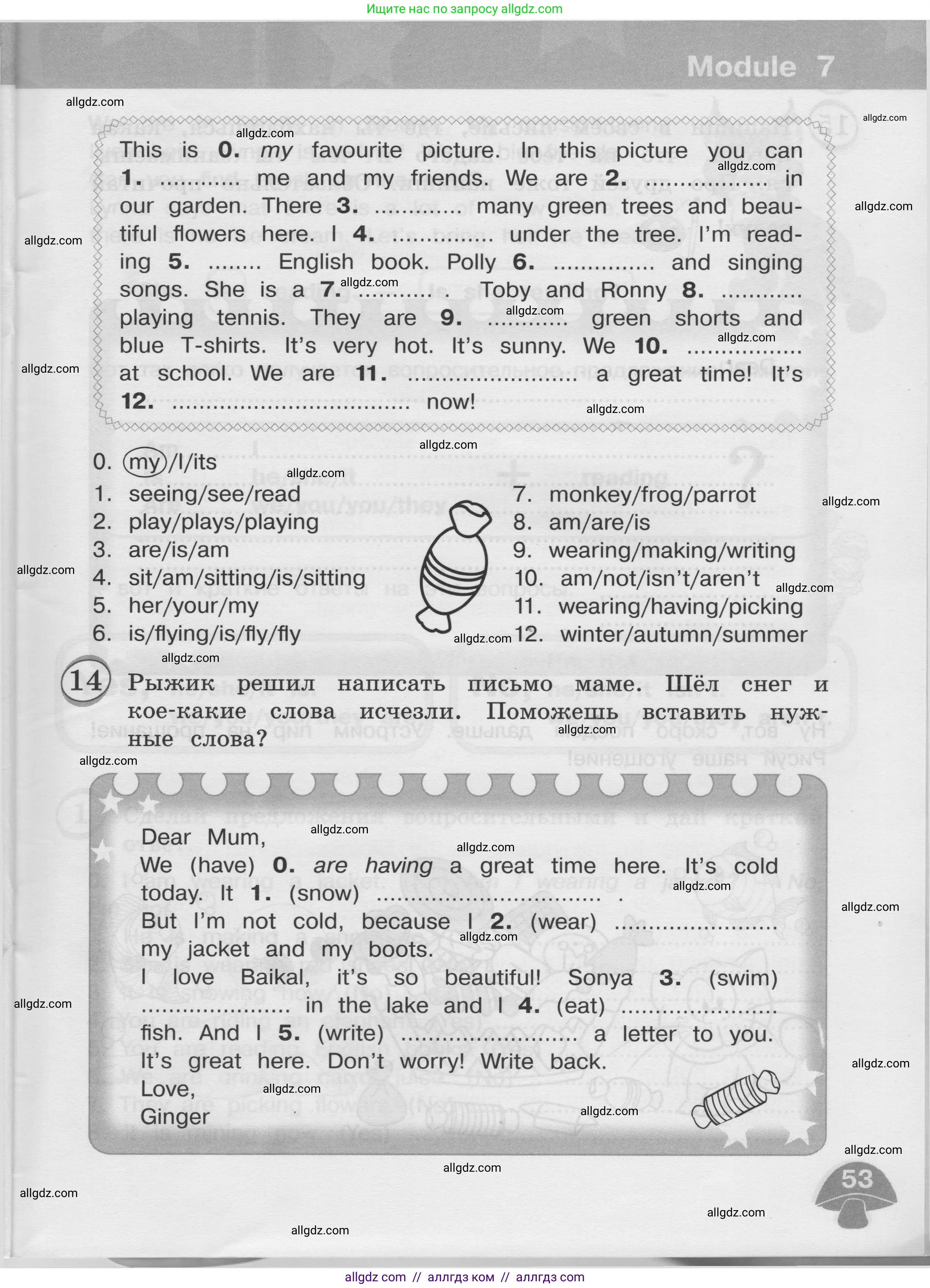 Английский язык (english), 3 класс сборник грамматических упражнений, автор: Рязанцева Светлана Борисовна, издательство Просвещение, Москва, 2024, белого цвета, страница 53