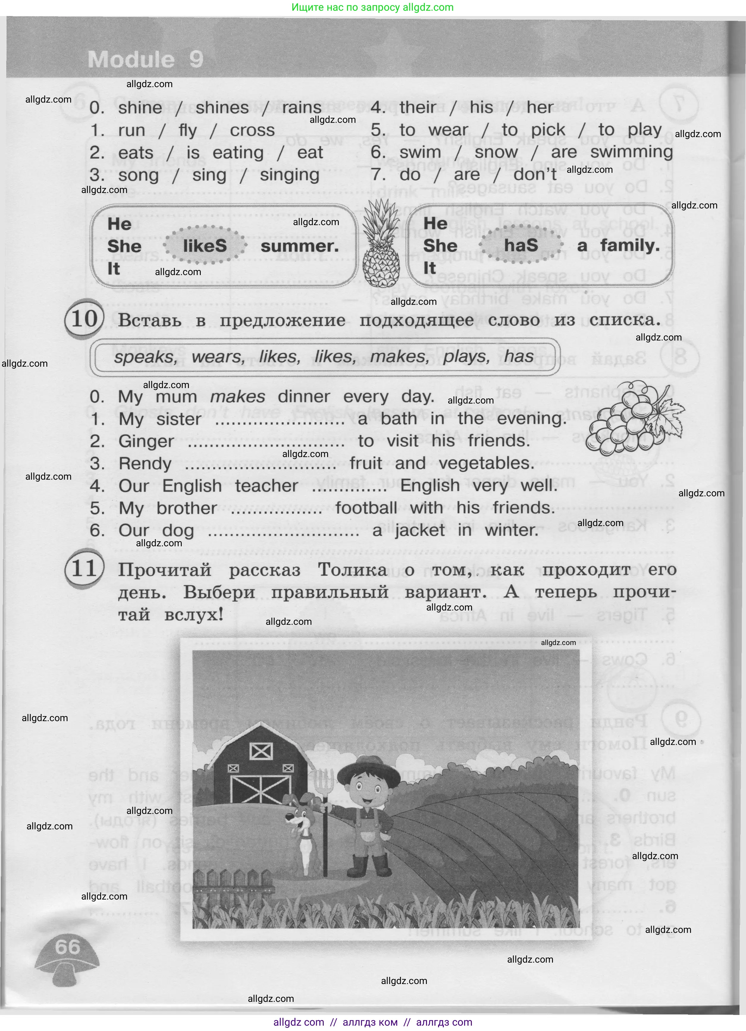 Английский язык (english), 3 класс сборник грамматических упражнений, автор: Рязанцева Светлана Борисовна, издательство Просвещение, Москва, 2024, белого цвета, страница 66