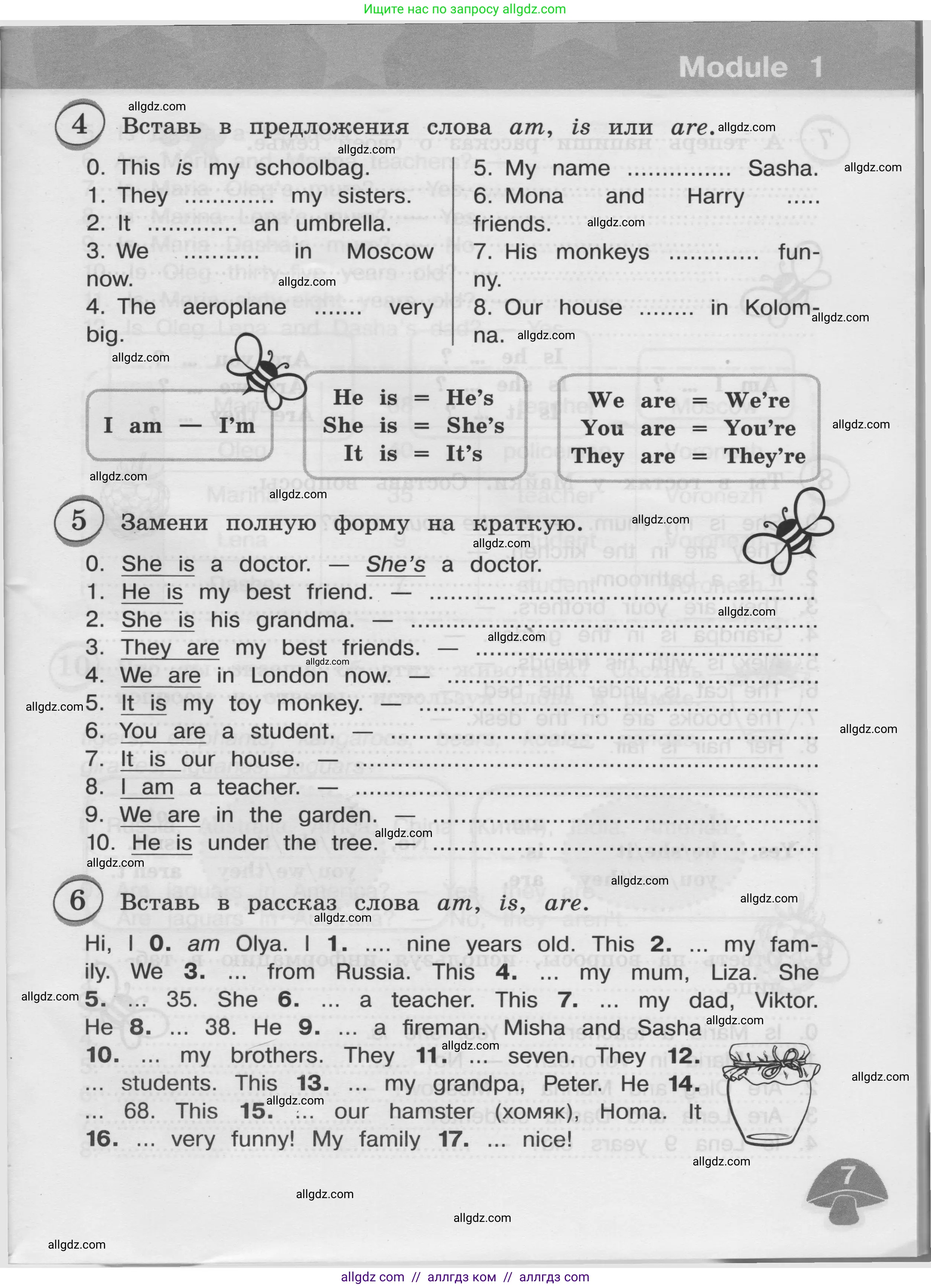 Английский язык (english), 3 класс сборник грамматических упражнений, автор: Рязанцева Светлана Борисовна, издательство Просвещение, Москва, 2024, белого цвета, страница 7