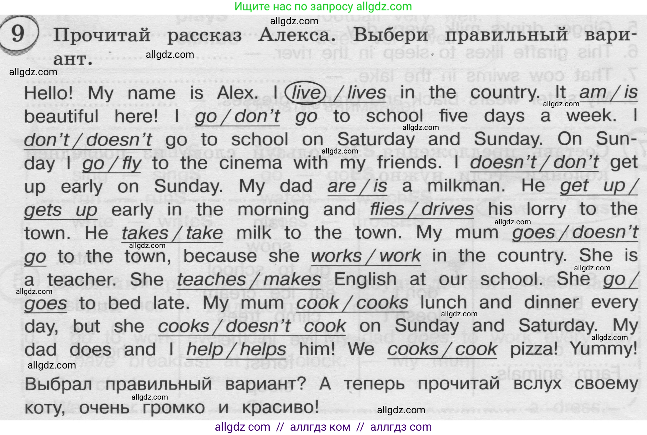 Английский язык (english), 3 класс сборник грамматических упражнений, автор: Рязанцева Светлана Борисовна, издательство Просвещение, Москва, 2024, белого цвета, страница 80, номер 9, Условие