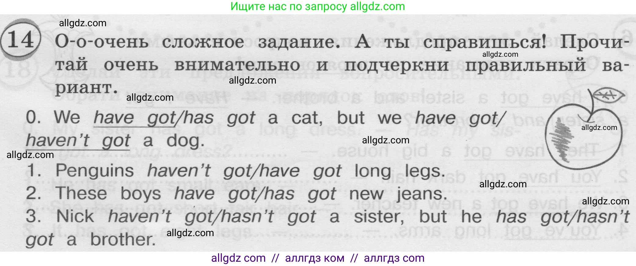 Английский язык (english), 3 класс сборник грамматических упражнений, автор: Рязанцева Светлана Борисовна, издательство Просвещение, Москва, 2024, белого цвета, страница 23, номер 14, Условие