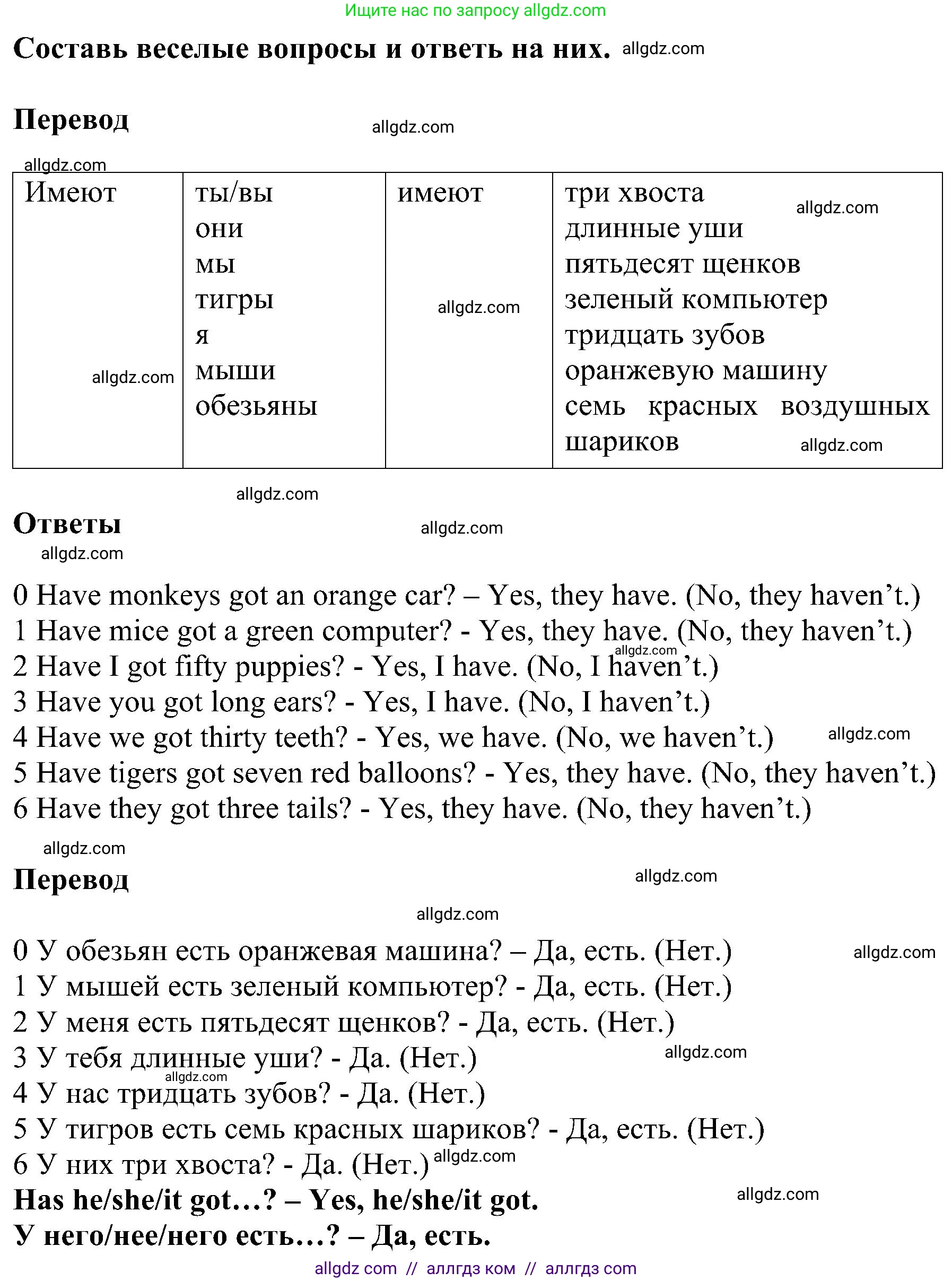 Английский язык (english), 3 класс сборник грамматических упражнений, автор: Рязанцева Светлана Борисовна, издательство Просвещение, Москва, 2024, белого цвета, страница 25, номер 17, Решение