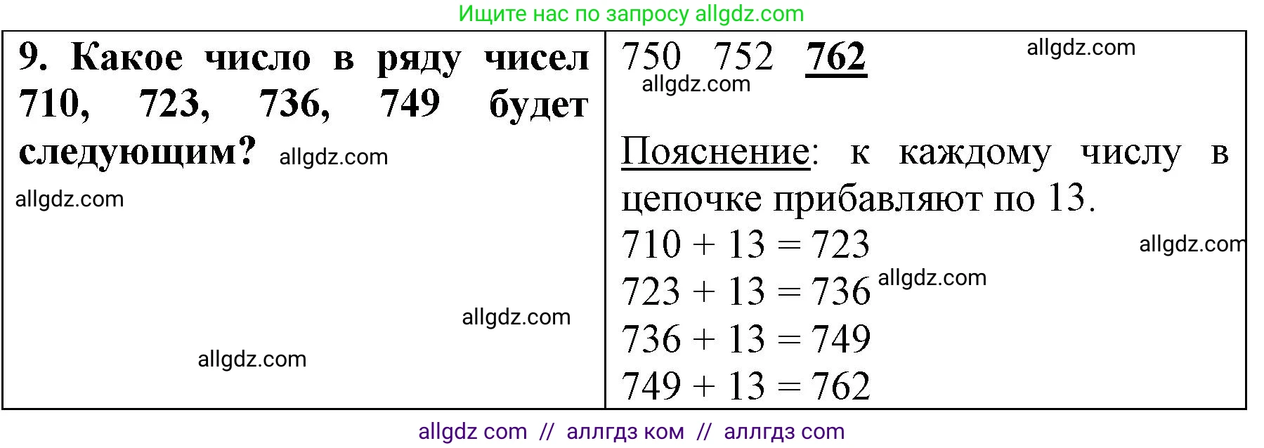 Математика, 3 класс Учебник, авторы: Моро Мария Игнатьевна, Бантова Мария Александровна, Бельтюкова Галина Васильевна, Волкова Светлана Ивановна, Степанова Светлана Вячеславовна, издательство Просвещение, Москва, 2023, белого цвета, Часть 2, страница 62, номер 9, Решение