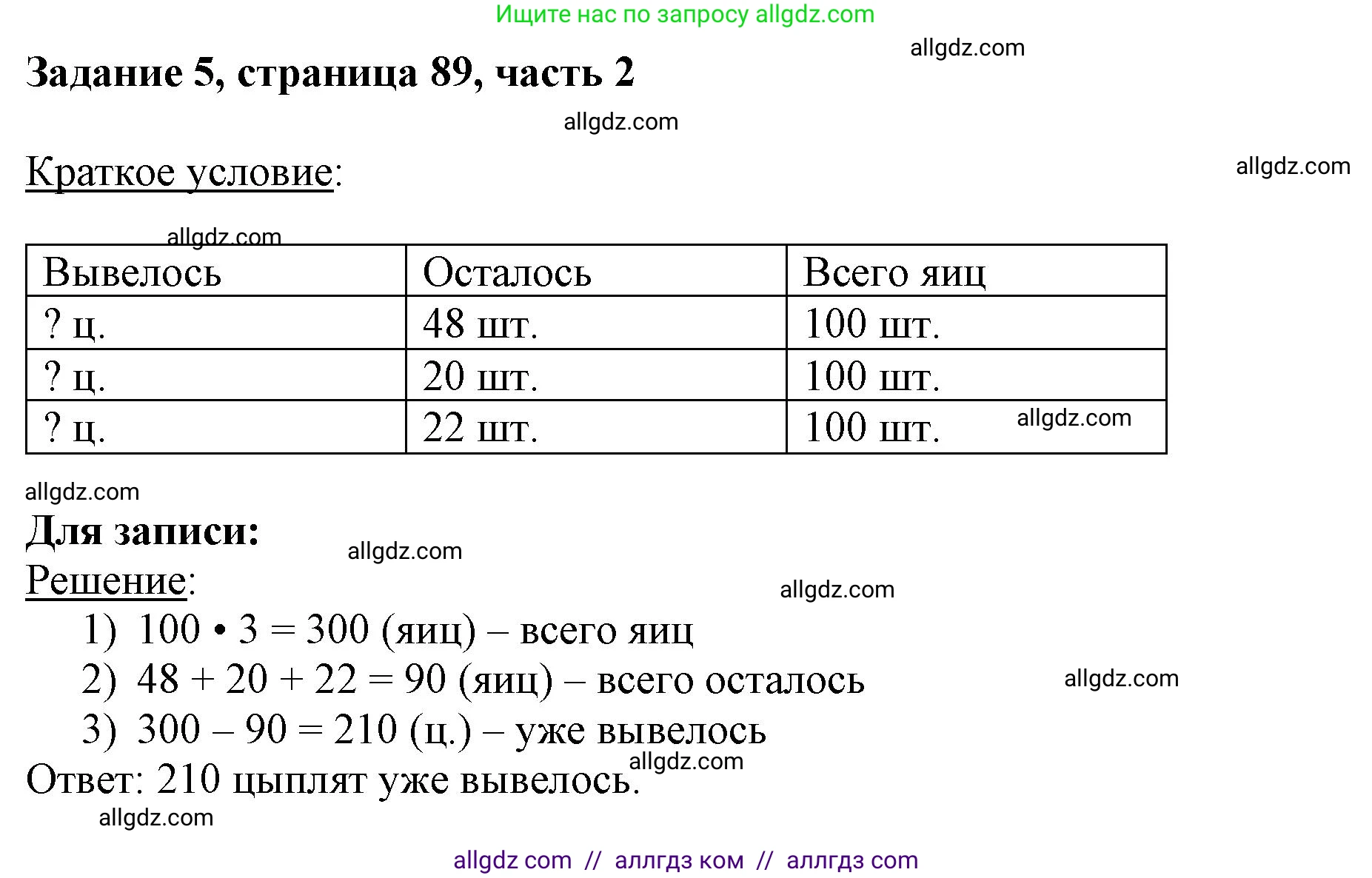 Математика, 3 класс Учебник, авторы: Моро Мария Игнатьевна, Бантова Мария Александровна, Бельтюкова Галина Васильевна, Волкова Светлана Ивановна, Степанова Светлана Вячеславовна, издательство Просвещение, Москва, 2023, белого цвета, Часть 2, страница 89, номер 5, Решение