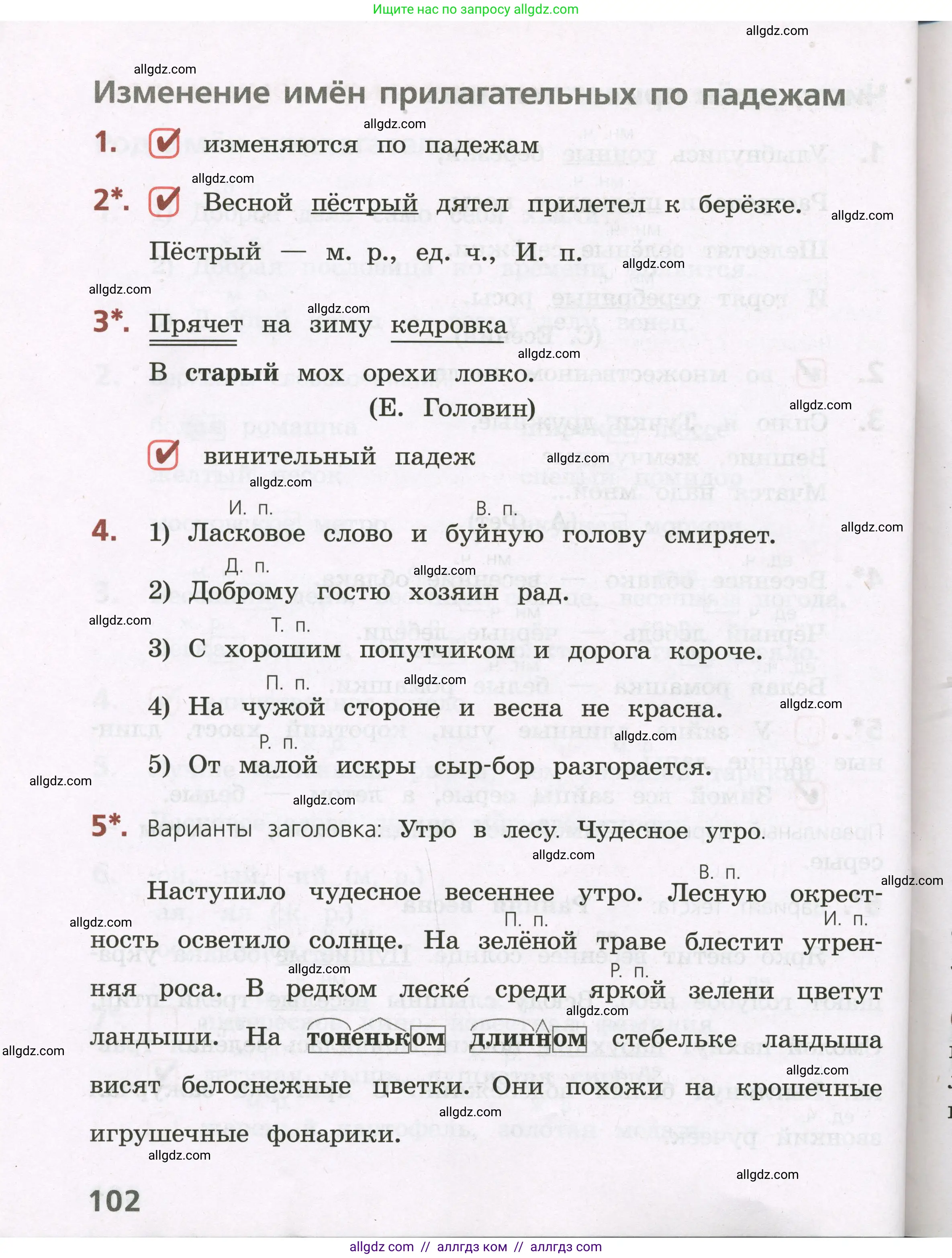 Русский язык, 3 класс Тетрадь учебных достижений, автор: Канакина Валентина Павловна, издательство Просвещение, Москва, 2023, белого цвета, страница 102