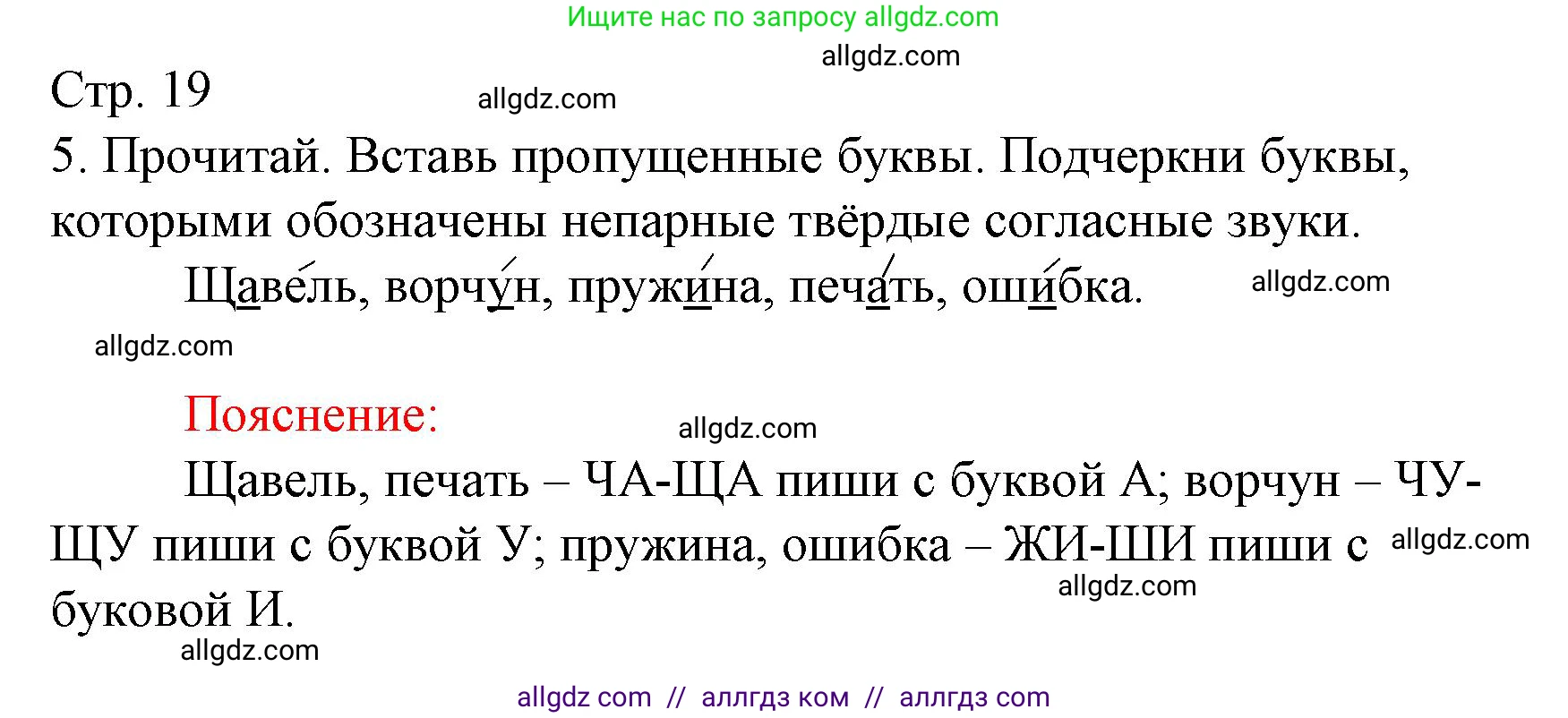 Русский язык, 3 класс Тетрадь учебных достижений, автор: Канакина Валентина Павловна, издательство Просвещение, Москва, 2023, белого цвета, страница 19, номер 5, Решение
