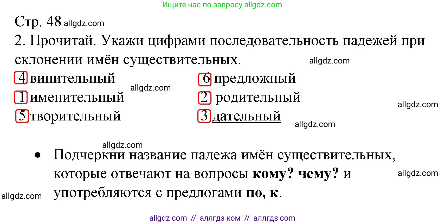 Русский язык, 3 класс Тетрадь учебных достижений, автор: Канакина Валентина Павловна, издательство Просвещение, Москва, 2023, белого цвета, страница 48, номер 2, Решение