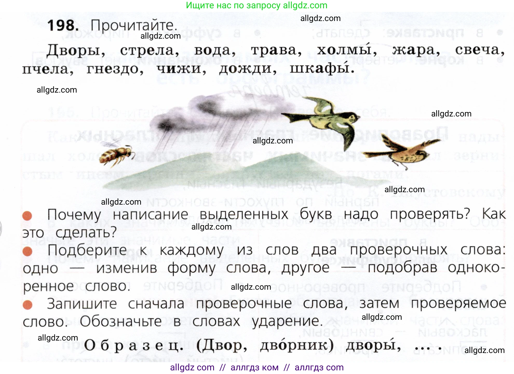 Русский язык, 3 класс Учебник, авторы: Канакина Валентина Павловна, Горецкий Всеслав Гаврилович, издательство Просвещение, Москва, 2023, белого цвета, Часть 1, страница 104, номер 198, Условие