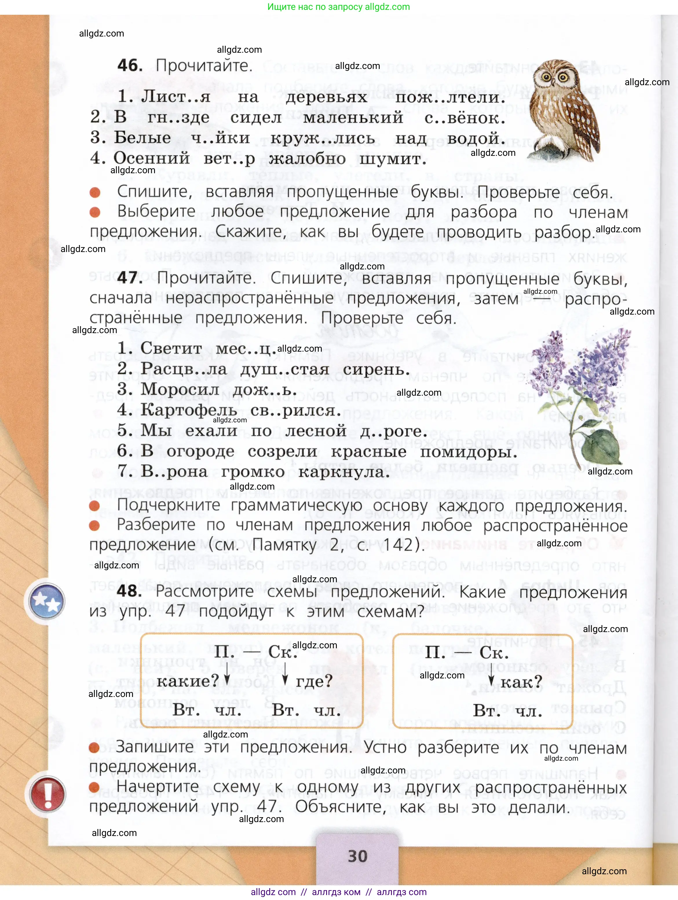 Русский язык, 3 класс Учебник, авторы: Канакина Валентина Павловна, Горецкий Всеслав Гаврилович, издательство Просвещение, Москва, 2023, белого цвета, Часть 1, страница 30