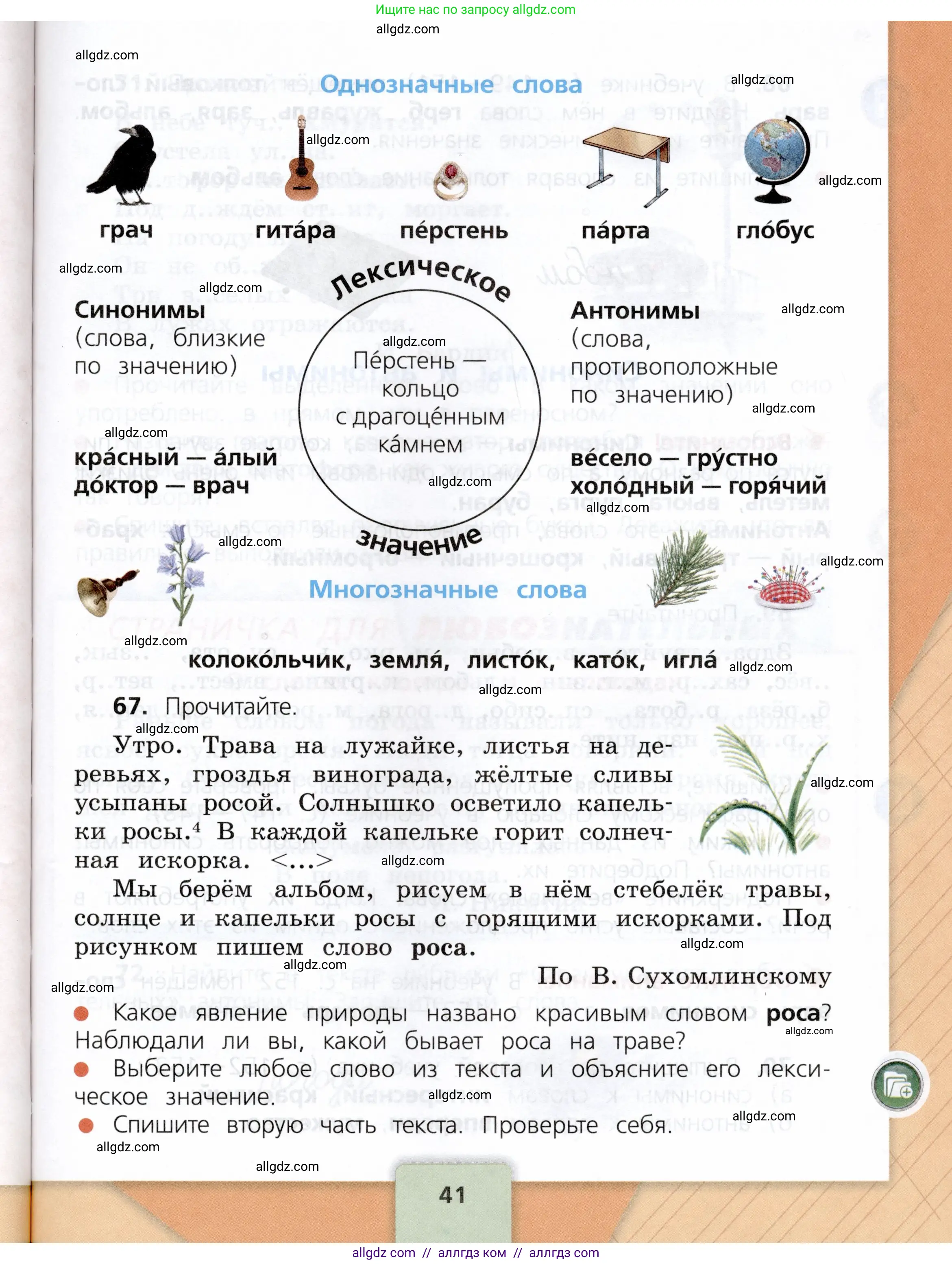 Русский язык, 3 класс Учебник, авторы: Канакина Валентина Павловна, Горецкий Всеслав Гаврилович, издательство Просвещение, Москва, 2023, белого цвета, Часть 1, страница 41