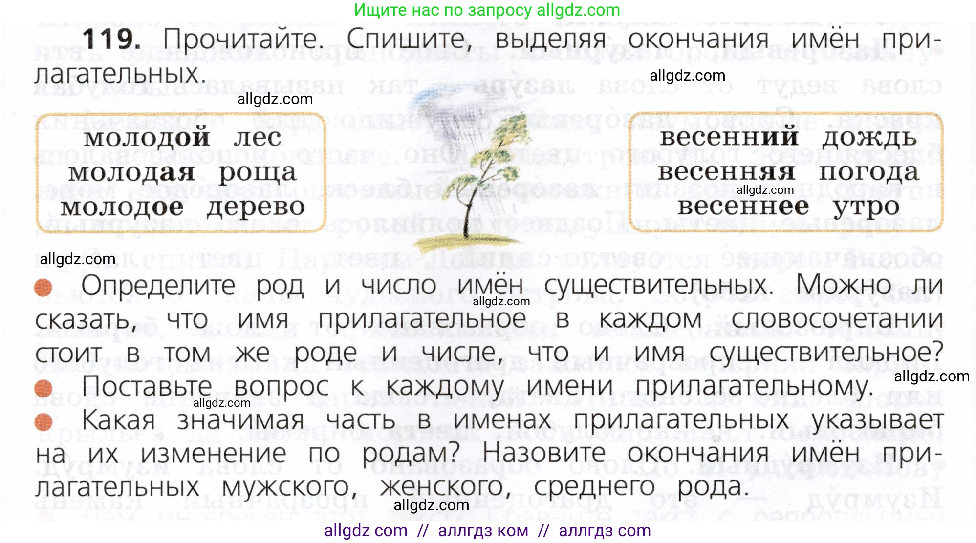 Русский язык, 3 класс Учебник, авторы: Канакина Валентина Павловна, Горецкий Всеслав Гаврилович, издательство Просвещение, Москва, 2023, белого цвета, Часть 2, страница 70, номер 119, Условие