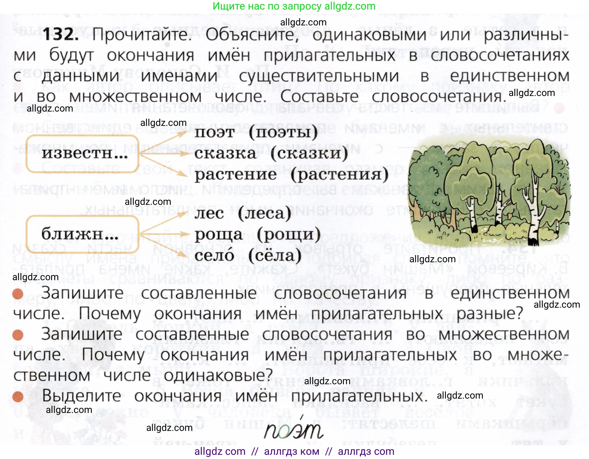 Русский язык, 3 класс Учебник, авторы: Канакина Валентина Павловна, Горецкий Всеслав Гаврилович, издательство Просвещение, Москва, 2023, белого цвета, Часть 2, страница 77, номер 132, Условие