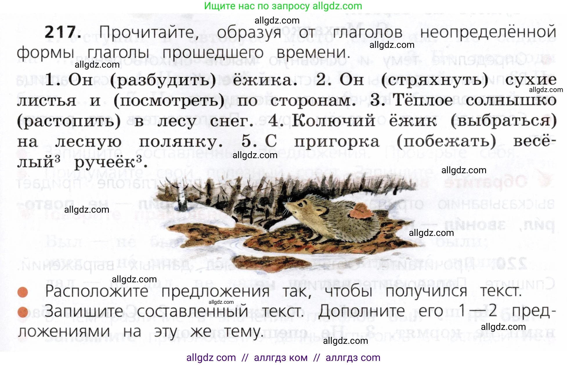 Русский язык, 3 класс Учебник, авторы: Канакина Валентина Павловна, Горецкий Всеслав Гаврилович, издательство Просвещение, Москва, 2023, белого цвета, Часть 2, страница 121, номер 217, Условие