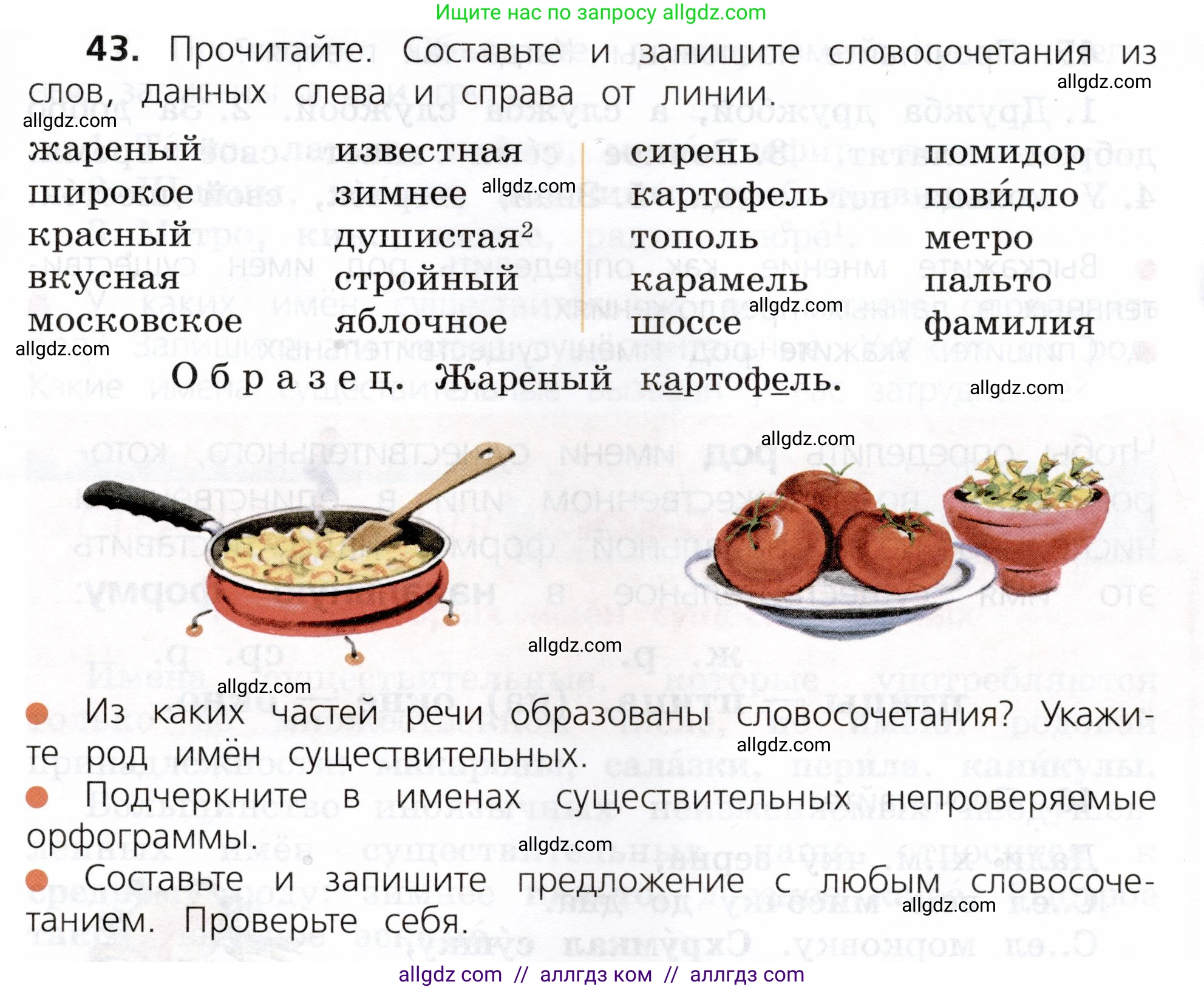 Русский язык, 3 класс Учебник, авторы: Канакина Валентина Павловна, Горецкий Всеслав Гаврилович, издательство Просвещение, Москва, 2023, белого цвета, Часть 2, страница 27, номер 43, Условие