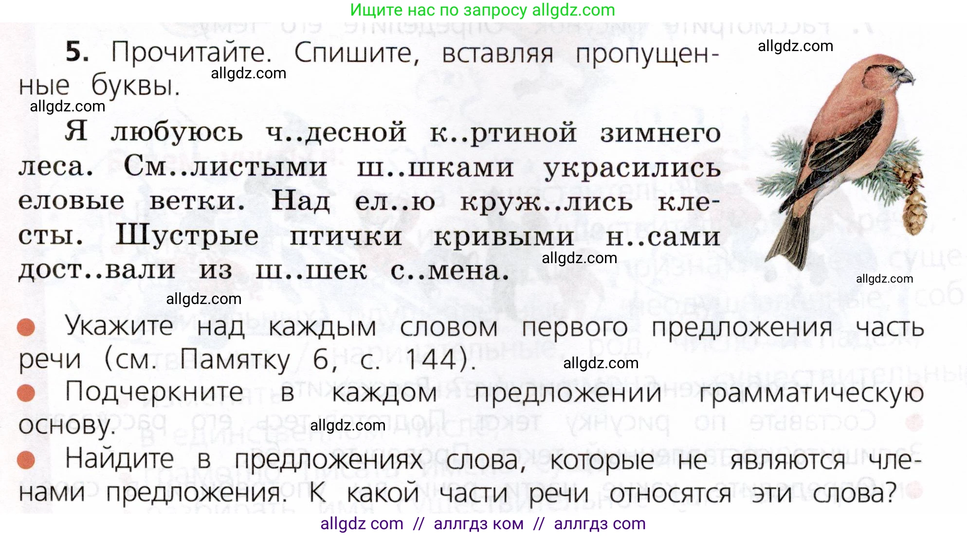 Русский язык, 3 класс Учебник, авторы: Канакина Валентина Павловна, Горецкий Всеслав Гаврилович, издательство Просвещение, Москва, 2023, белого цвета, Часть 2, страница 5, номер 5, Условие