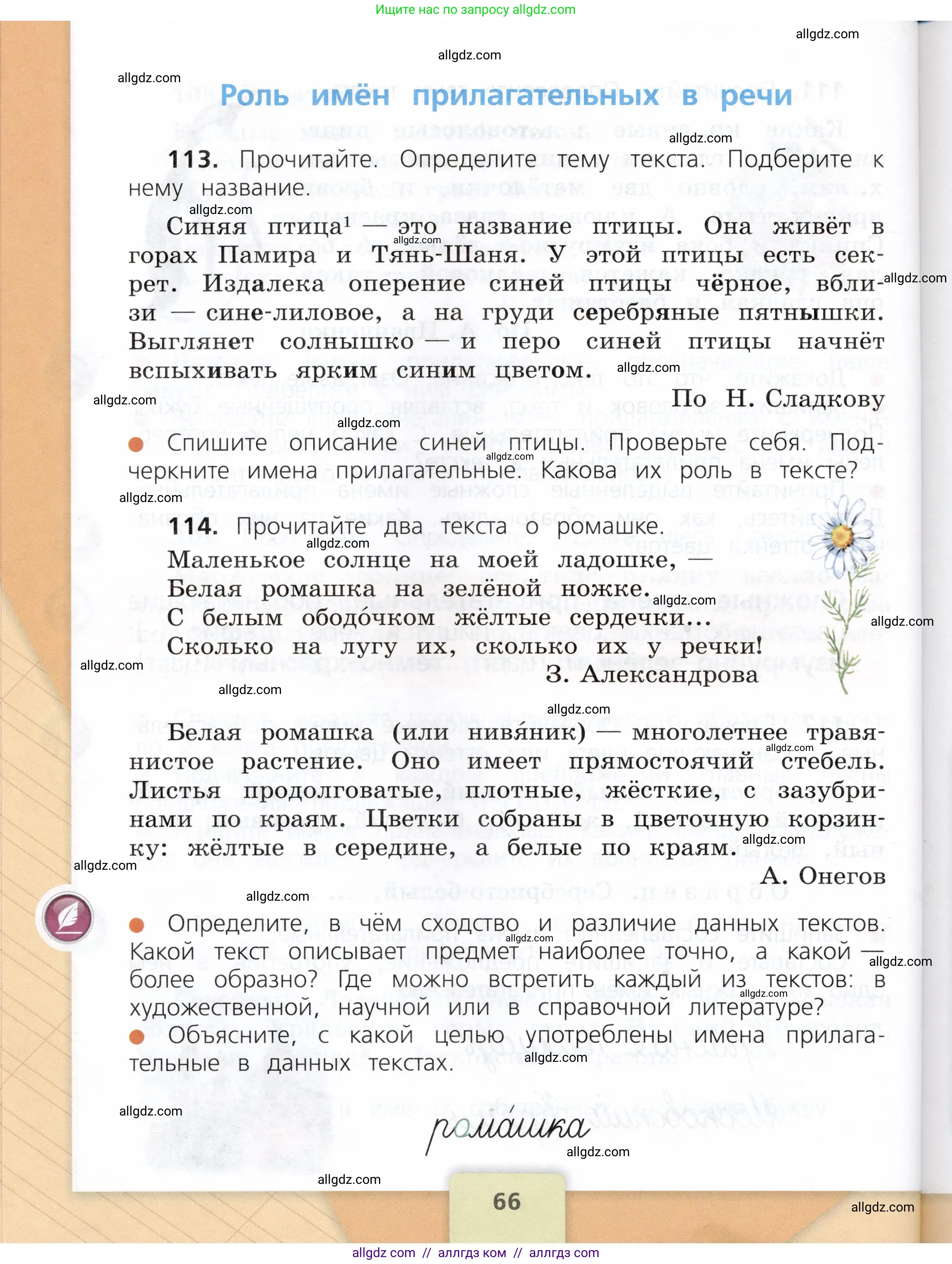 Русский язык, 3 класс Учебник, авторы: Канакина Валентина Павловна, Горецкий Всеслав Гаврилович, издательство Просвещение, Москва, 2023, белого цвета, Часть 2, страница 66