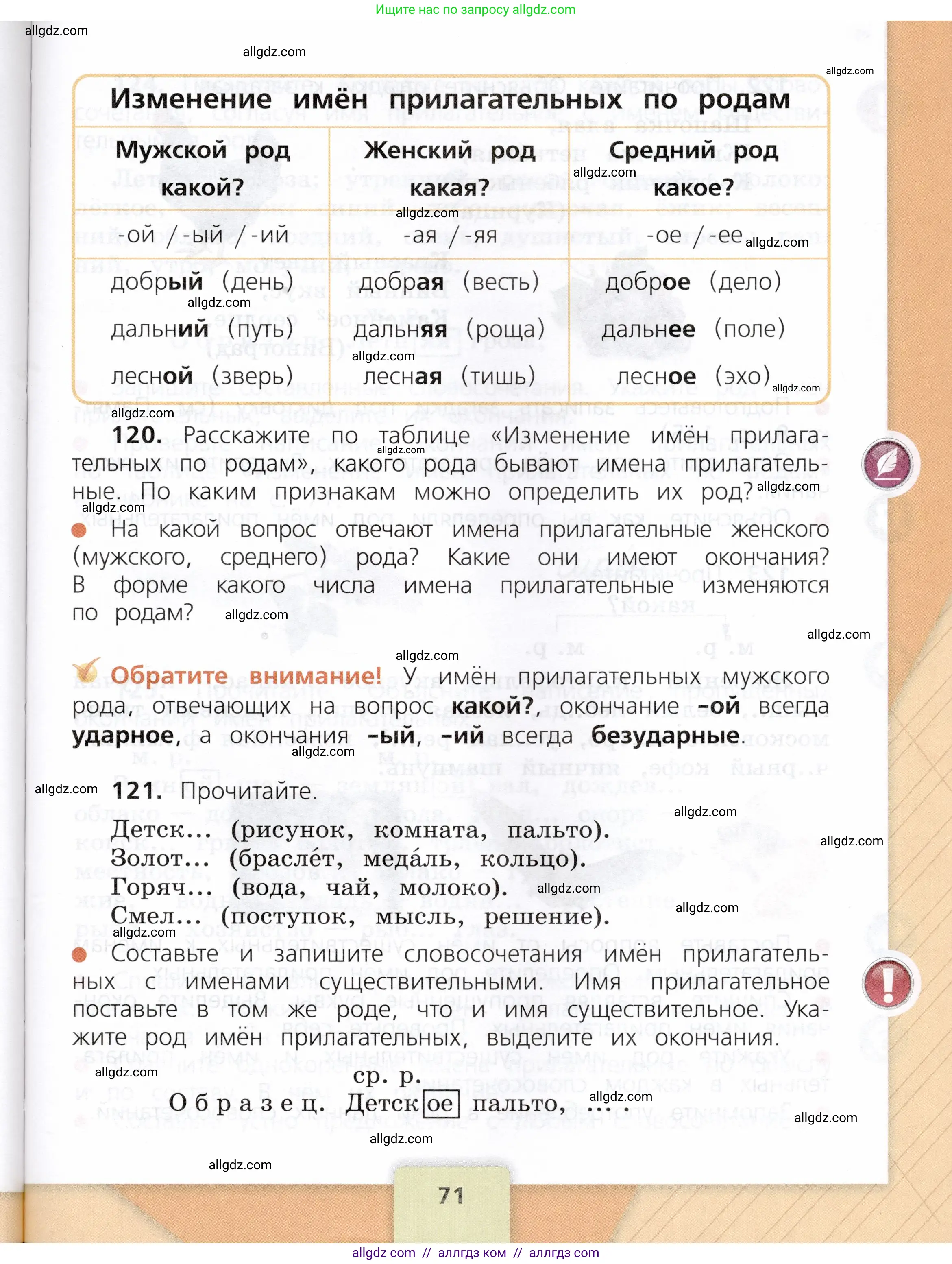 Русский язык, 3 класс Учебник, авторы: Канакина Валентина Павловна, Горецкий Всеслав Гаврилович, издательство Просвещение, Москва, 2023, белого цвета, Часть 2, страница 71