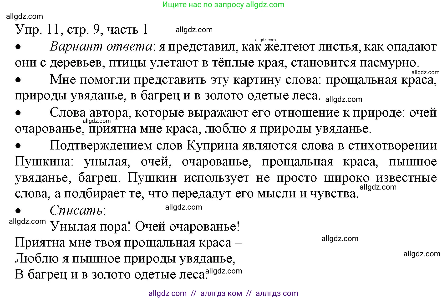 Русский язык, 3 класс Учебник, авторы: Канакина Валентина Павловна, Горецкий Всеслав Гаврилович, издательство Просвещение, Москва, 2023, белого цвета, Часть 1, страница 9, номер 11, Решение