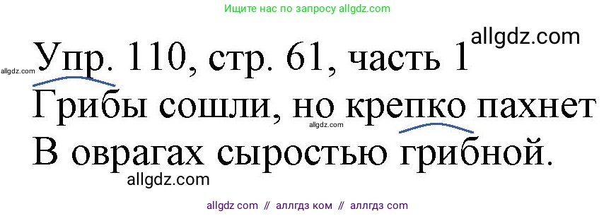 Русский язык, 3 класс Учебник, авторы: Канакина Валентина Павловна, Горецкий Всеслав Гаврилович, издательство Просвещение, Москва, 2023, белого цвета, Часть 1, страница 61, номер 110, Решение