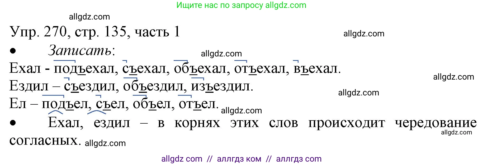 Русский язык, 3 класс Учебник, авторы: Канакина Валентина Павловна, Горецкий Всеслав Гаврилович, издательство Просвещение, Москва, 2023, белого цвета, Часть 1, страница 135, номер 270, Решение