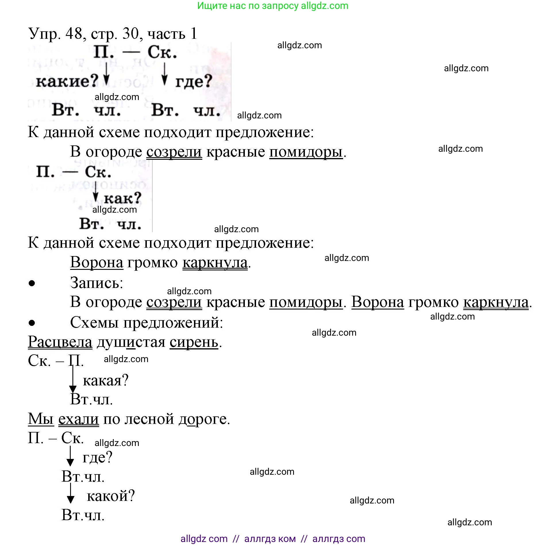 Русский язык, 3 класс Учебник, авторы: Канакина Валентина Павловна, Горецкий Всеслав Гаврилович, издательство Просвещение, Москва, 2023, белого цвета, Часть 1, страница 30, номер 48, Решение
