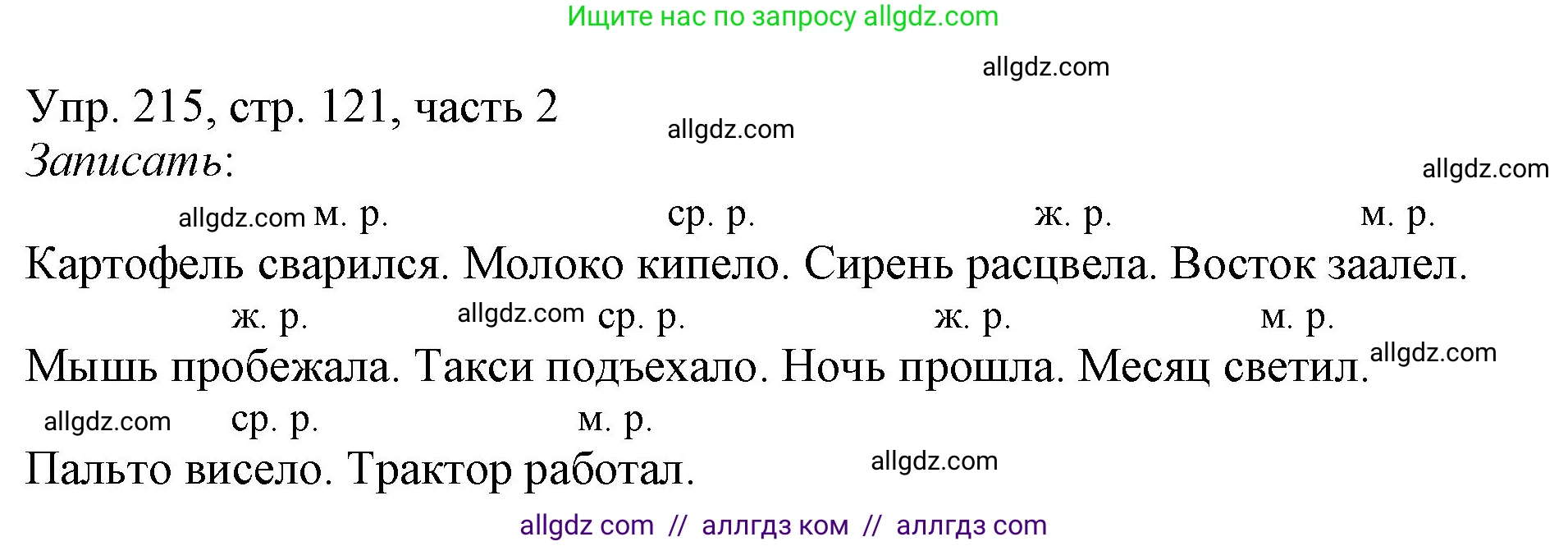 Русский язык, 3 класс Учебник, авторы: Канакина Валентина Павловна, Горецкий Всеслав Гаврилович, издательство Просвещение, Москва, 2023, белого цвета, Часть 2, страница 121, номер 215, Решение