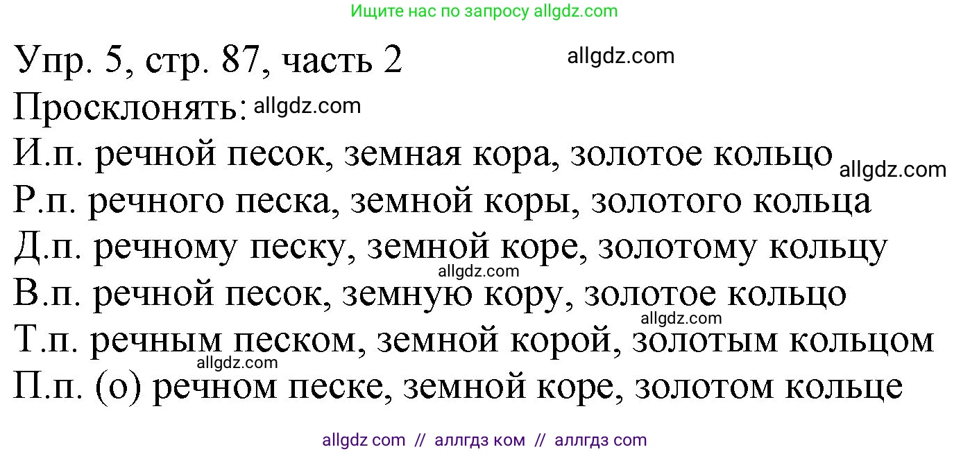 Русский язык, 3 класс Учебник, авторы: Канакина Валентина Павловна, Горецкий Всеслав Гаврилович, издательство Просвещение, Москва, 2023, белого цвета, Часть 2, страница 87, номер 5, Решение