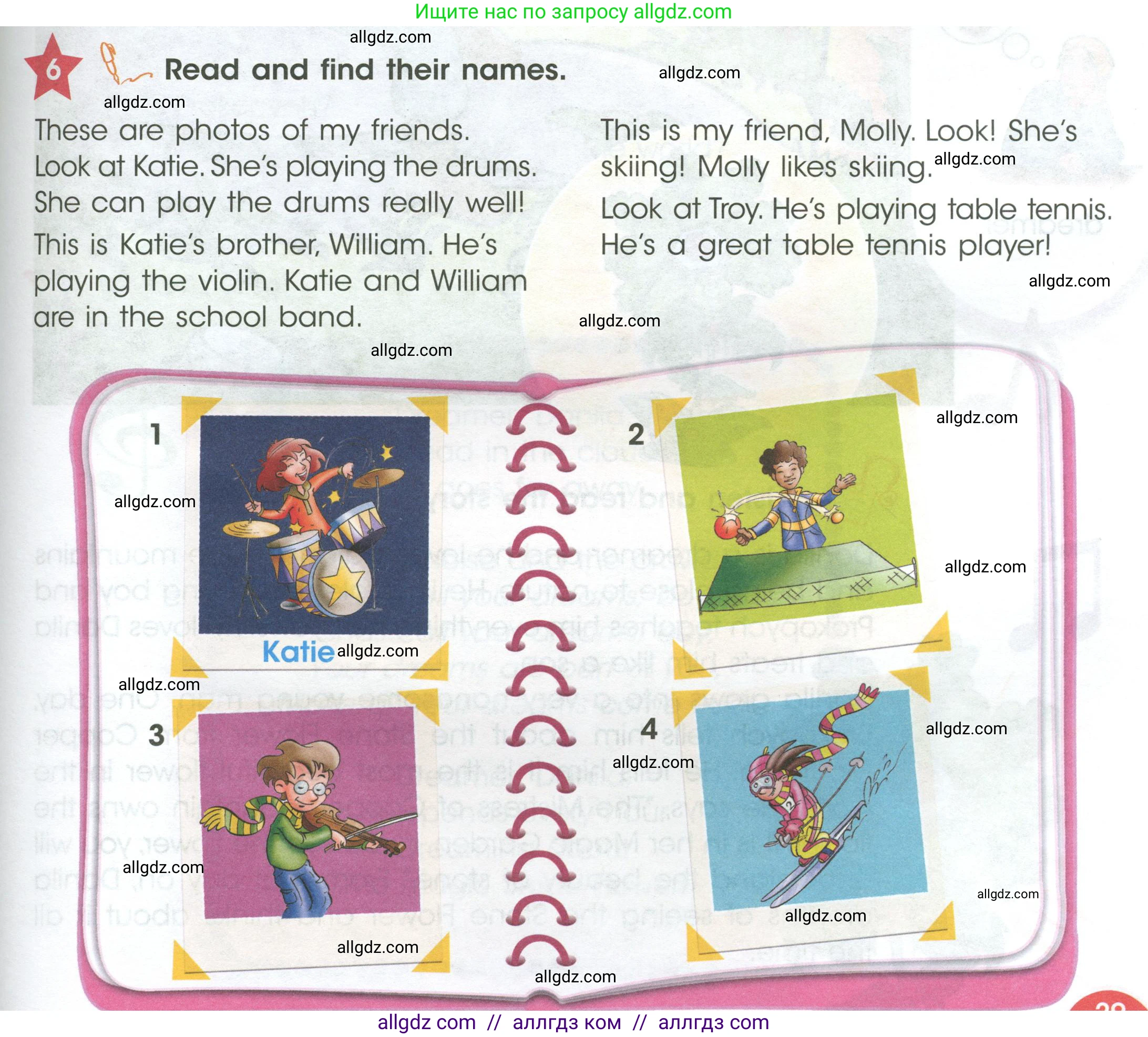 Английский язык (english), 4 класс Учебник (Student's book), авторы: Баранова Ксения Михайловна (Baranova Ksenia), Дули Дженни (Dooley Jenny), Копылова Виктория Викторовна (Kopylova Victoria), Мильруд Радислав Петрович (Millrood Radislav), Эванс Вирджиния (Evans Virginia), издательство Просвещение, Москва, 2023, розового цвета, Часть ( Part) 1, страница 29, номер 6, Условие