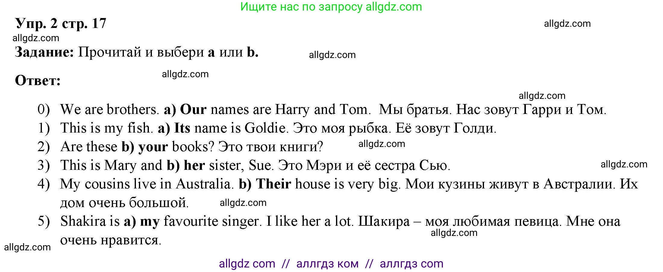 Английский язык (english), 4 класс Учебник (Student's book), авторы: Баранова Ксения Михайловна (Baranova Ksenia), Дули Дженни (Dooley Jenny), Копылова Виктория Викторовна (Kopylova Victoria), Мильруд Радислав Петрович (Millrood Radislav), Эванс Вирджиния (Evans Virginia), издательство Просвещение, Москва, 2023, розового цвета, Часть ( Part) 1, страница 17, номер 2, Решение