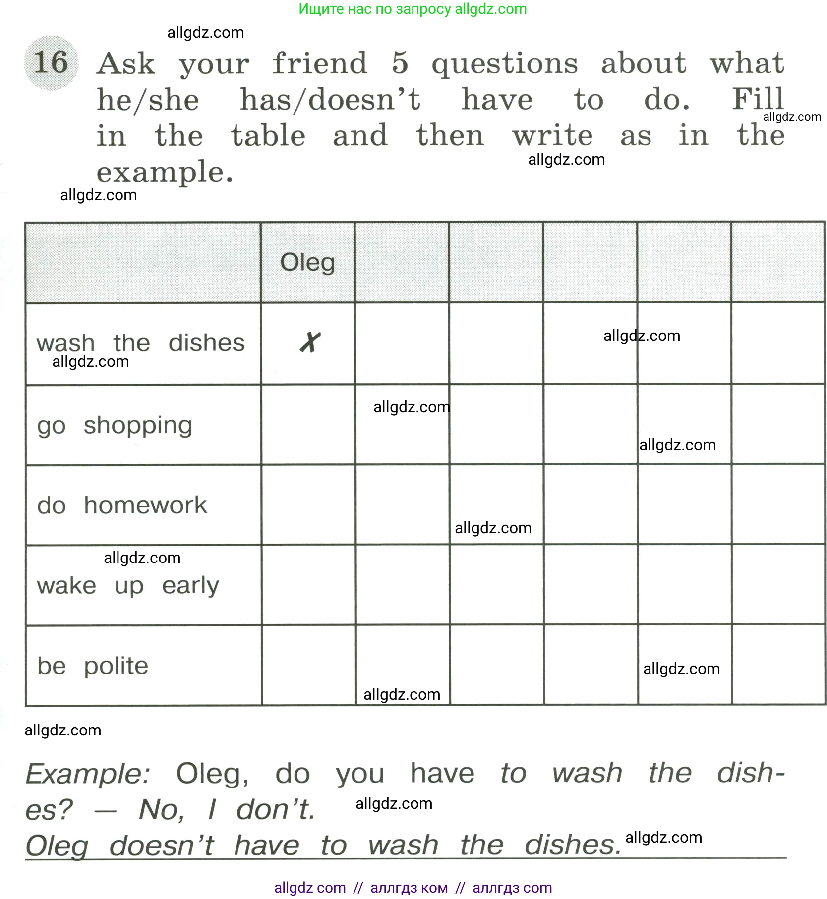 Английский язык (english), 4 класс Грамматический тренажёр, автор: Юшина Дарья Генадьевна, издательство Просвещение, Москва, 2019, красного цвета, страница 33, номер 16, Условие