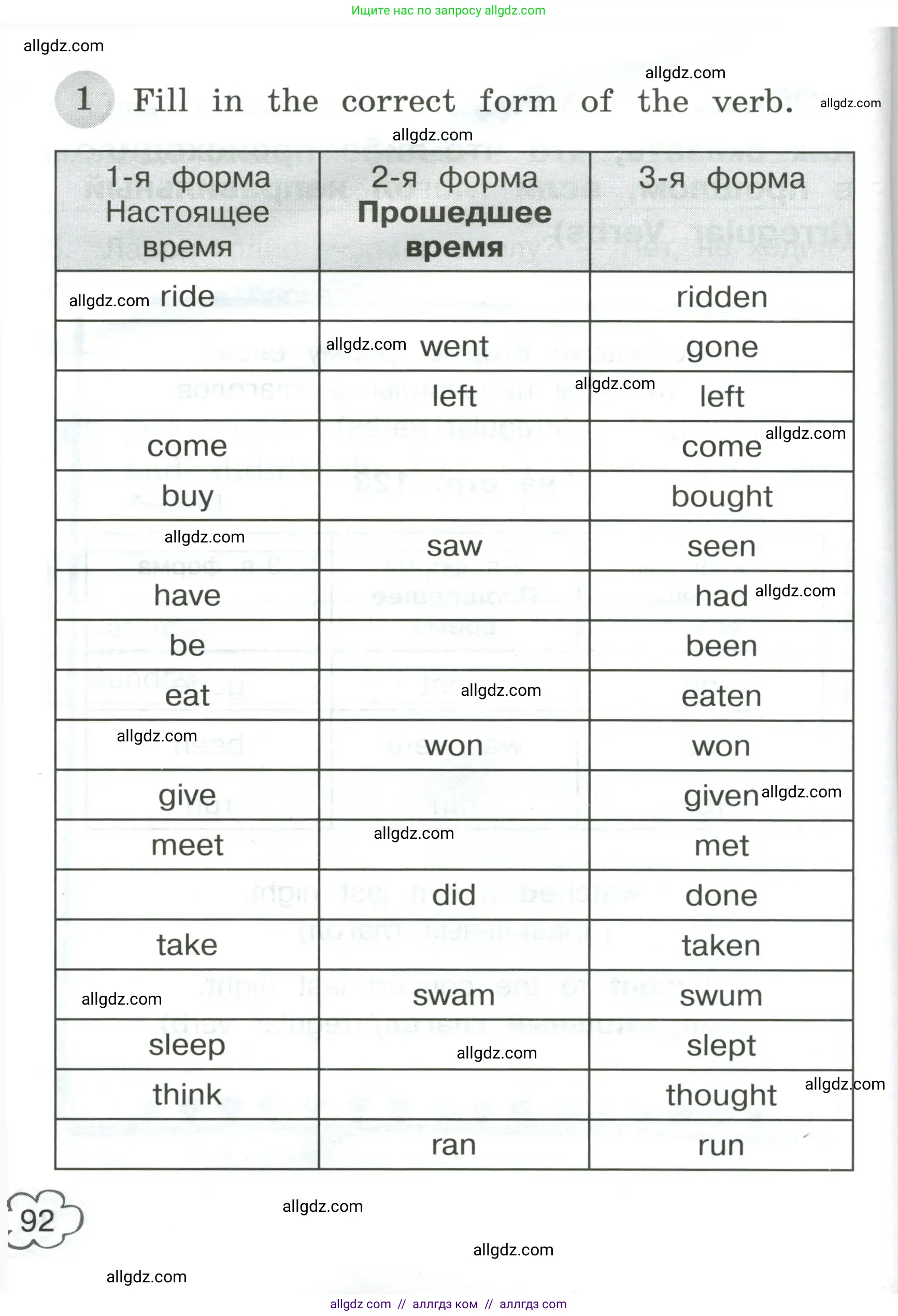 Английский язык (english), 4 класс Грамматический тренажёр, автор: Юшина Дарья Генадьевна, издательство Просвещение, Москва, 2019, красного цвета, страница 92