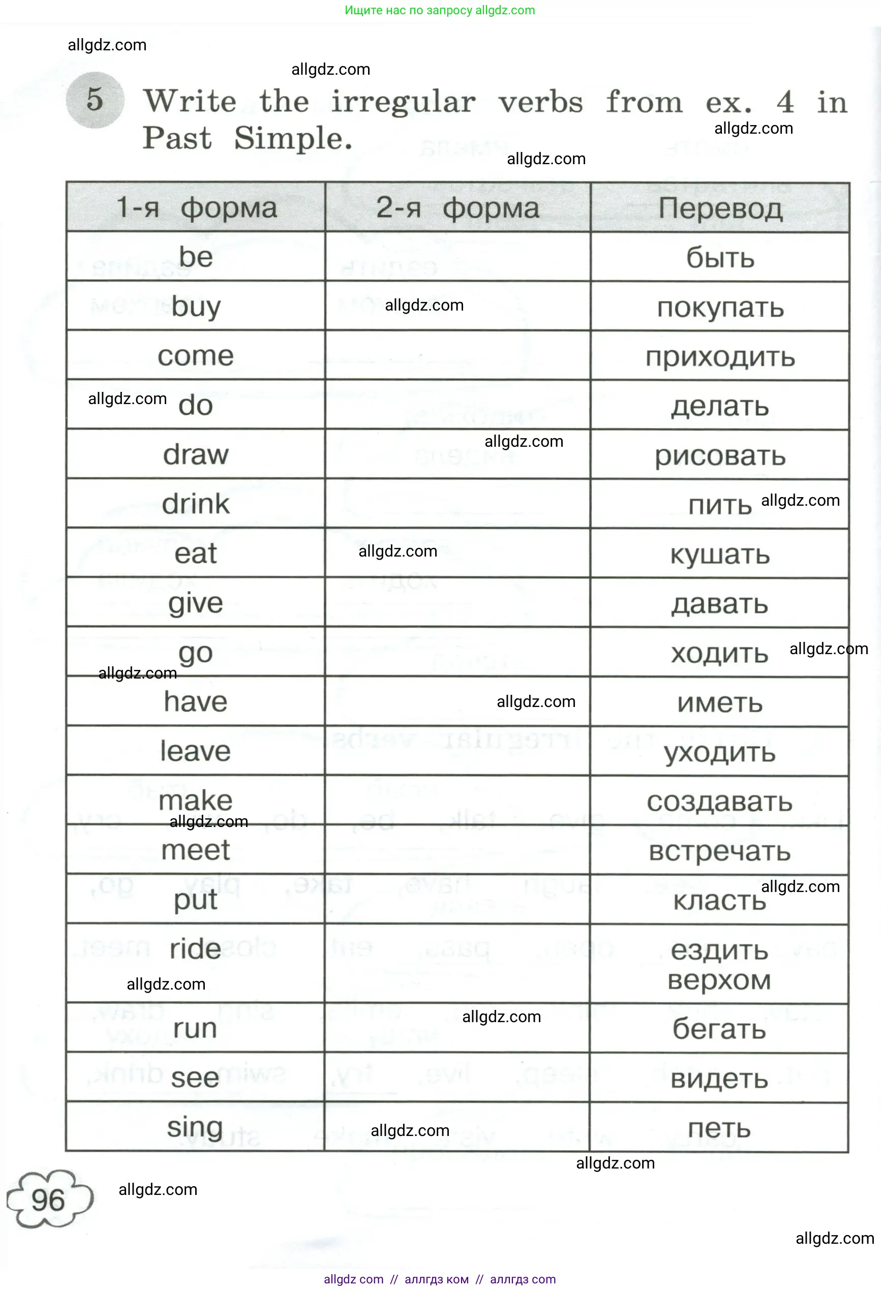 Английский язык (english), 4 класс Грамматический тренажёр, автор: Юшина Дарья Генадьевна, издательство Просвещение, Москва, 2019, красного цвета, страница 96