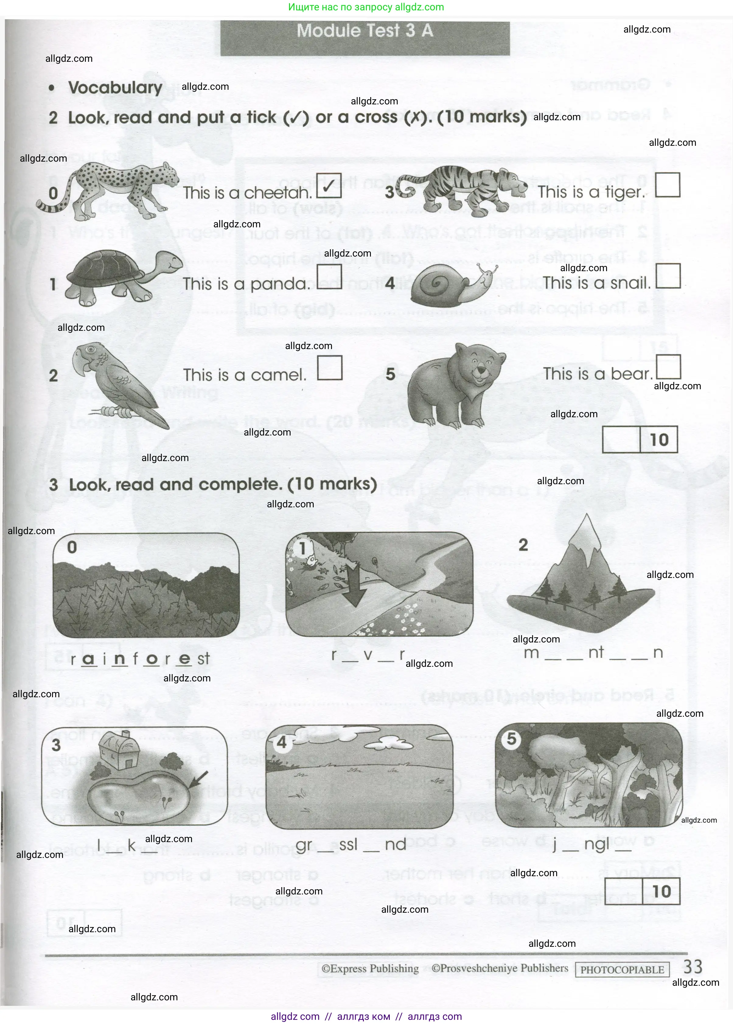 Английский язык (english), 4 класс контрольные задания (test booklet), авторы: Баранова Ксения Михайловна (Baranova Ksenia), Дули Дженни (Dooley Jenny), Копылова Виктория Викторовна (Kopylova Victoria), Мильруд Радислав Петрович (Millrood Radislav), Эванс Вирджиния (Evans Virginia), издательство Просвещение, Москва, 2023, серого цвета, страница 33