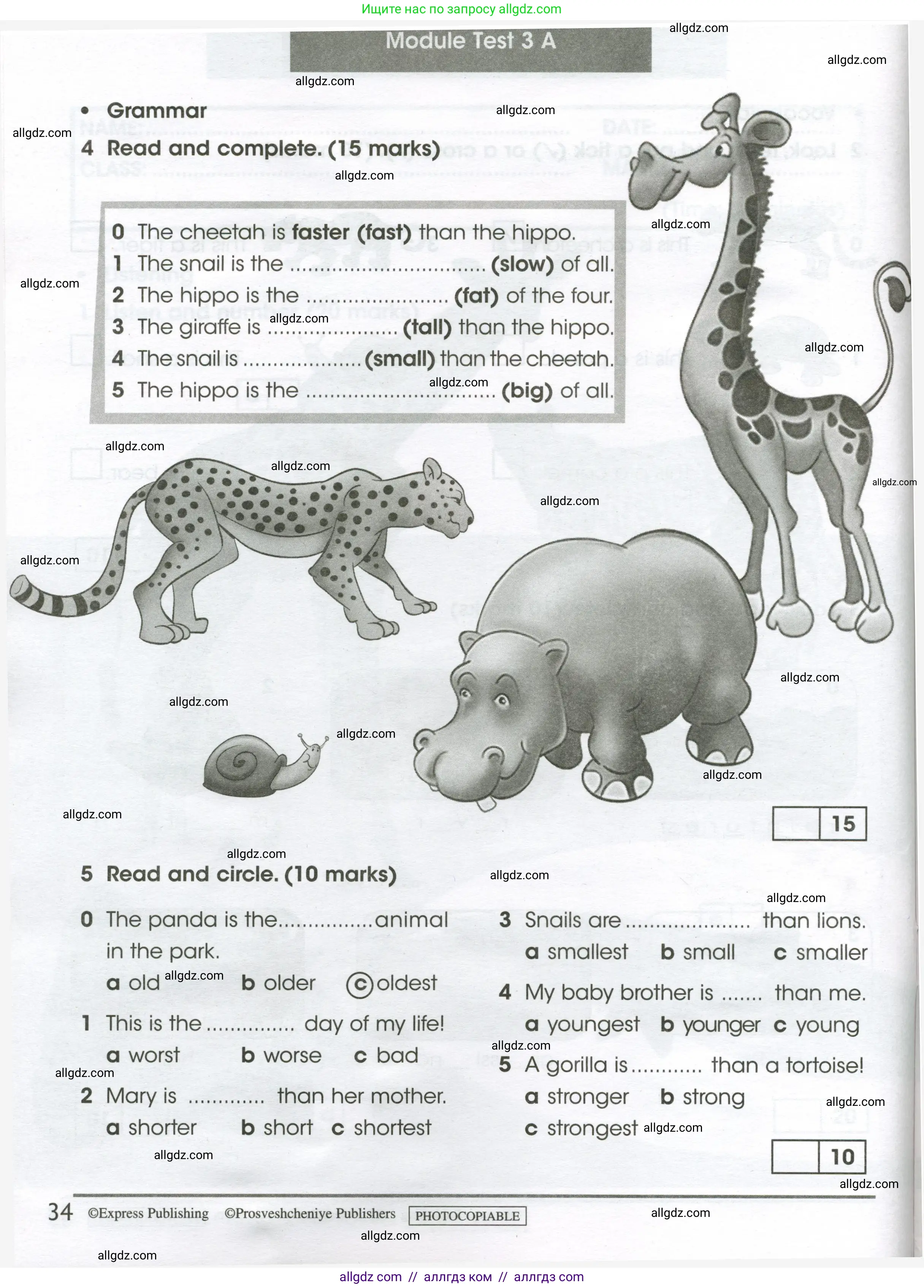 Английский язык (english), 4 класс контрольные задания (test booklet), авторы: Баранова Ксения Михайловна (Baranova Ksenia), Дули Дженни (Dooley Jenny), Копылова Виктория Викторовна (Kopylova Victoria), Мильруд Радислав Петрович (Millrood Radislav), Эванс Вирджиния (Evans Virginia), издательство Просвещение, Москва, 2023, серого цвета, страница 34