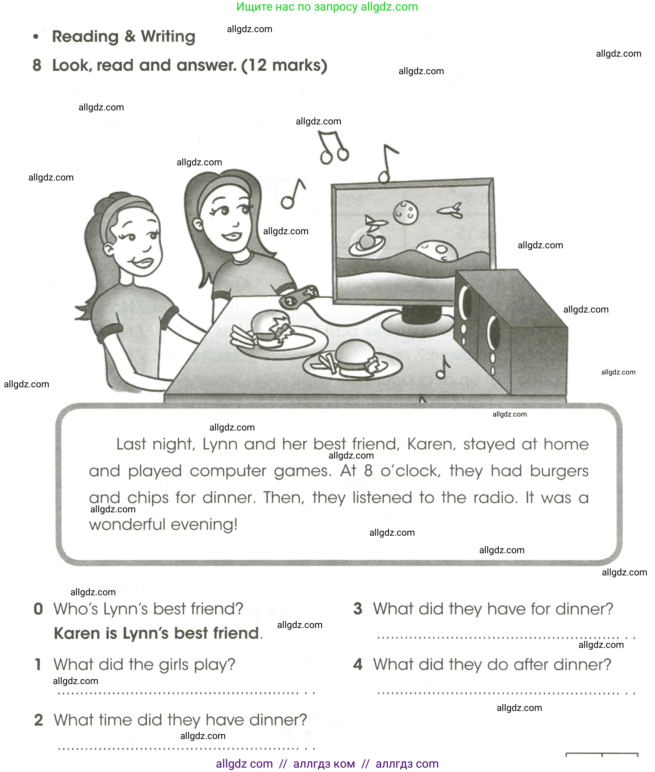 Английский язык (english), 4 класс контрольные задания (test booklet), авторы: Баранова Ксения Михайловна (Baranova Ksenia), Дули Дженни (Dooley Jenny), Копылова Виктория Викторовна (Kopylova Victoria), Мильруд Радислав Петрович (Millrood Radislav), Эванс Вирджиния (Evans Virginia), издательство Просвещение, Москва, 2023, серого цвета, страница 80, номер 8, Условие