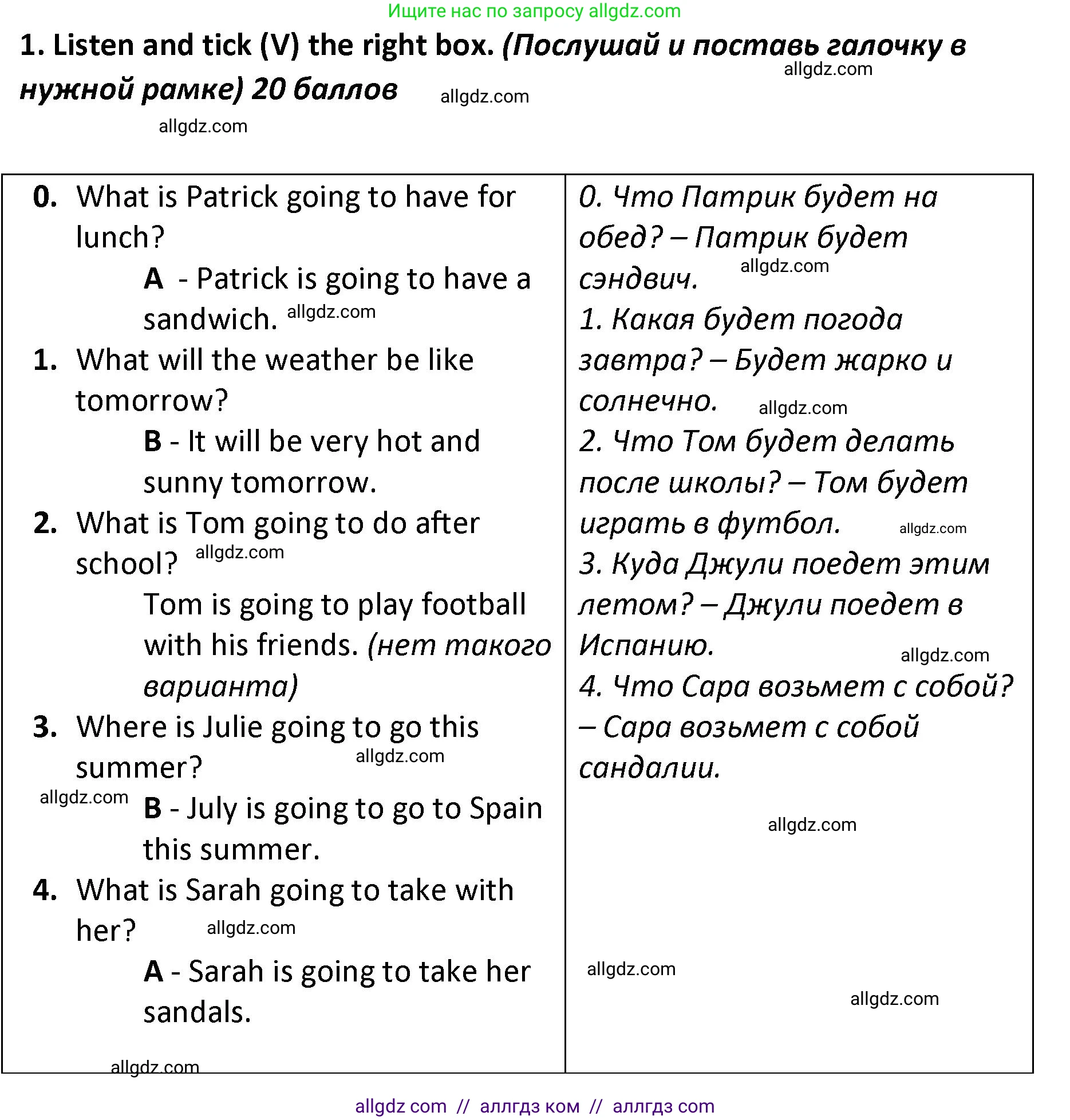 Английский язык (english), 4 класс контрольные задания (test booklet), авторы: Баранова Ксения Михайловна (Baranova Ksenia), Дули Дженни (Dooley Jenny), Копылова Виктория Викторовна (Kopylova Victoria), Мильруд Радислав Петрович (Millrood Radislav), Эванс Вирджиния (Evans Virginia), издательство Просвещение, Москва, 2023, серого цвета, страница 94, номер 1, Решение