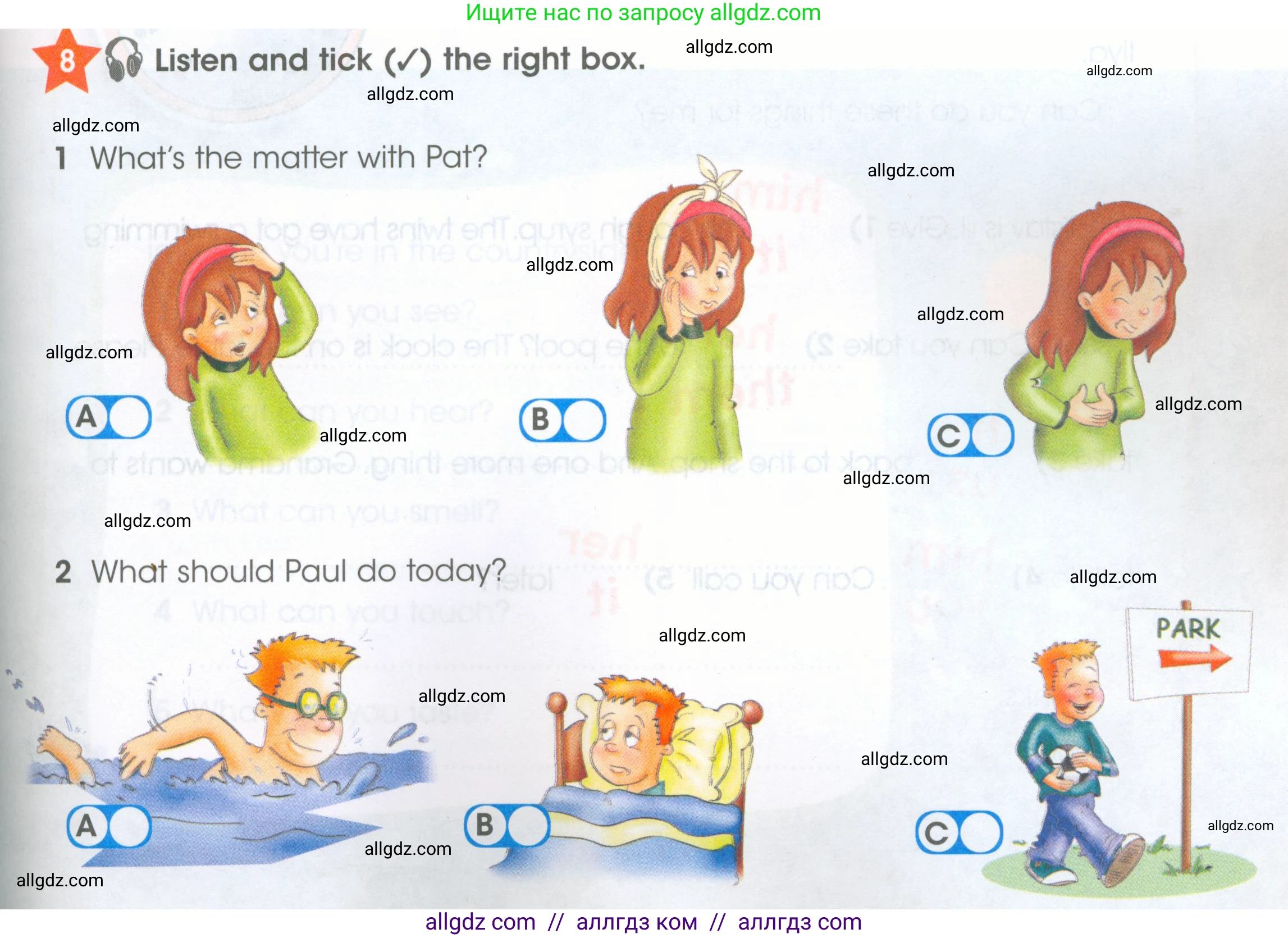 Английский язык (english), 4 класс Рабочая тетрадь (workbook), авторы: Баранова Ксения Михайловна (Baranova Ksenia), Бадулина Ольга Ивановна, Копылова Виктория Викторовна (Kopylova Victoria), Мильруд Радислав Петрович (Millrood Radislav), Эванс Вирджиния (Evans Virginia), издательство Просвещение, Москва, 2023, оранжевого цвета, Часть ( Part) 2, страница 7, номер 8, Условие