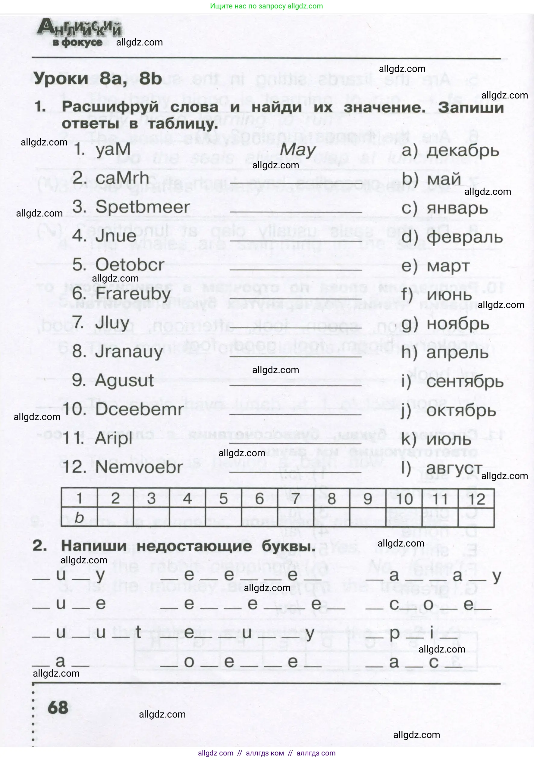 Английский язык (english), 4 класс Сборник упражнений, авторы: Быкова Надежда Ильинична (Bykova Nadezhda), Поспелова Марина Давидовна (Pospelova Marina), издательство Просвещение, Москва, 2023, оранжевого цвета, страница 68
