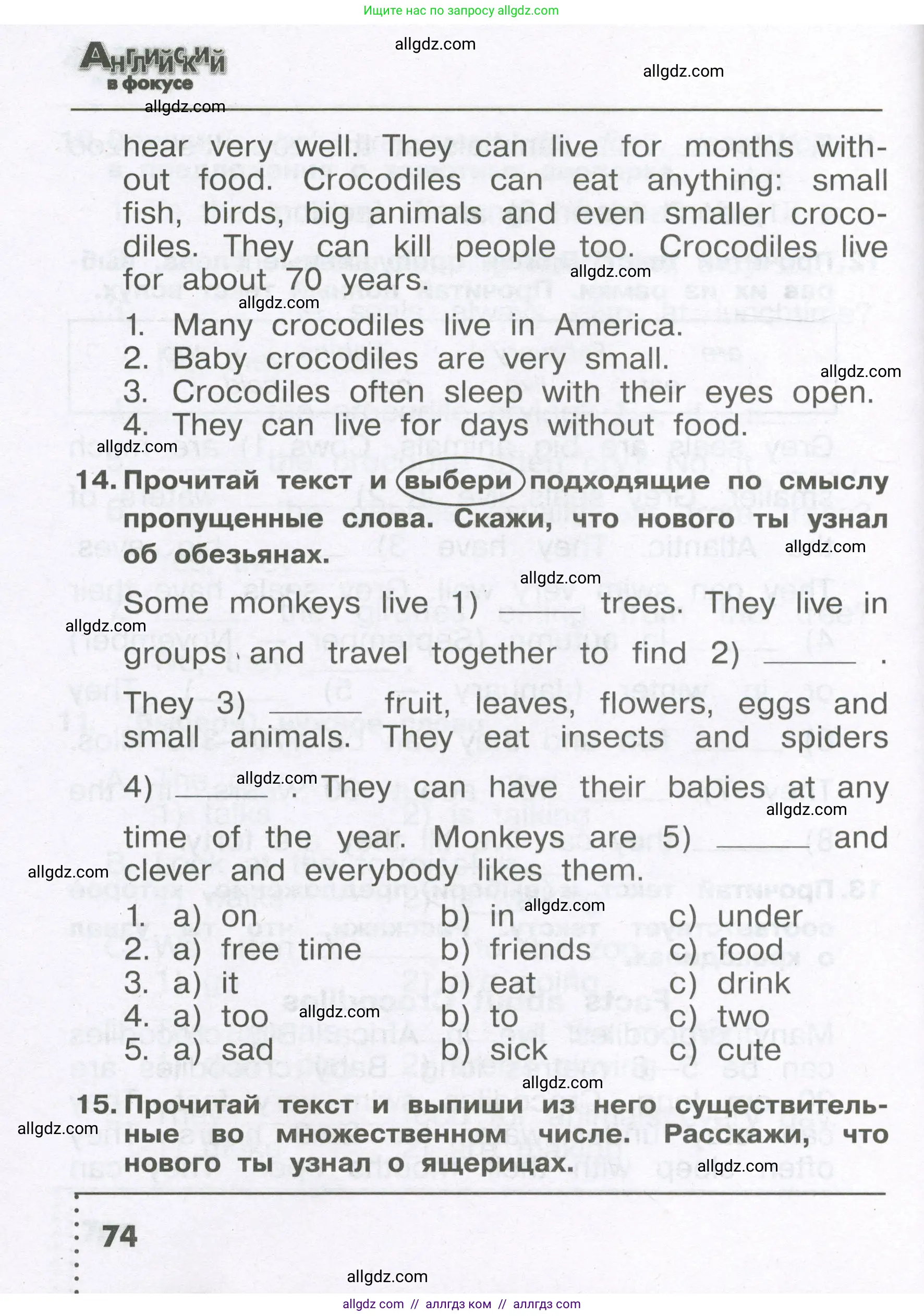 Английский язык (english), 4 класс Сборник упражнений, авторы: Быкова Надежда Ильинична (Bykova Nadezhda), Поспелова Марина Давидовна (Pospelova Marina), издательство Просвещение, Москва, 2023, оранжевого цвета, страница 74